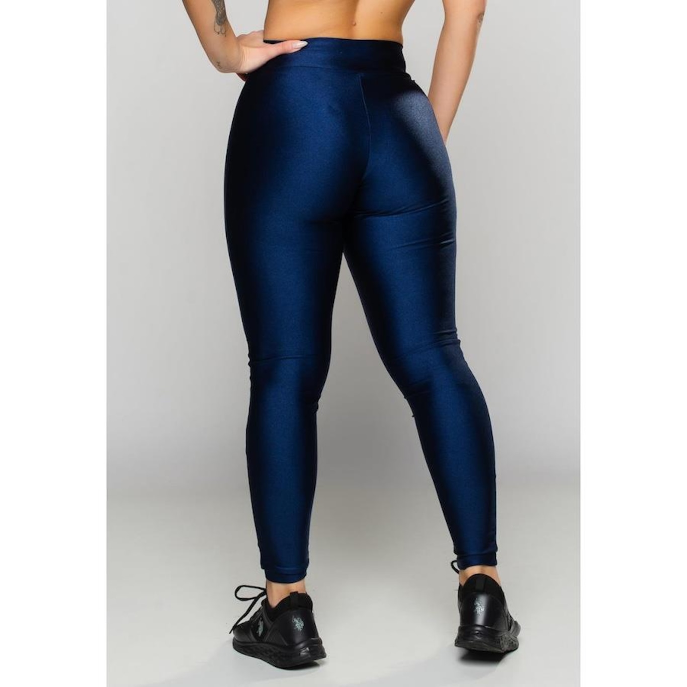 Calça Legging MVB Modas Poliamida Brilhosa Cintura Alta - Feminina - Foto 2