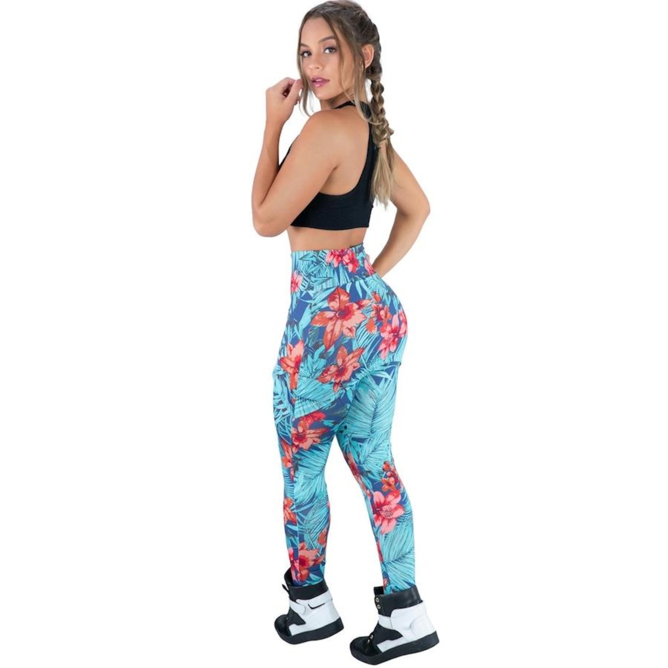 Calça Legging MVB Modas Suplex Saia Tapa Bumbum Estampada Cintura Alta - Feminina - Foto 4