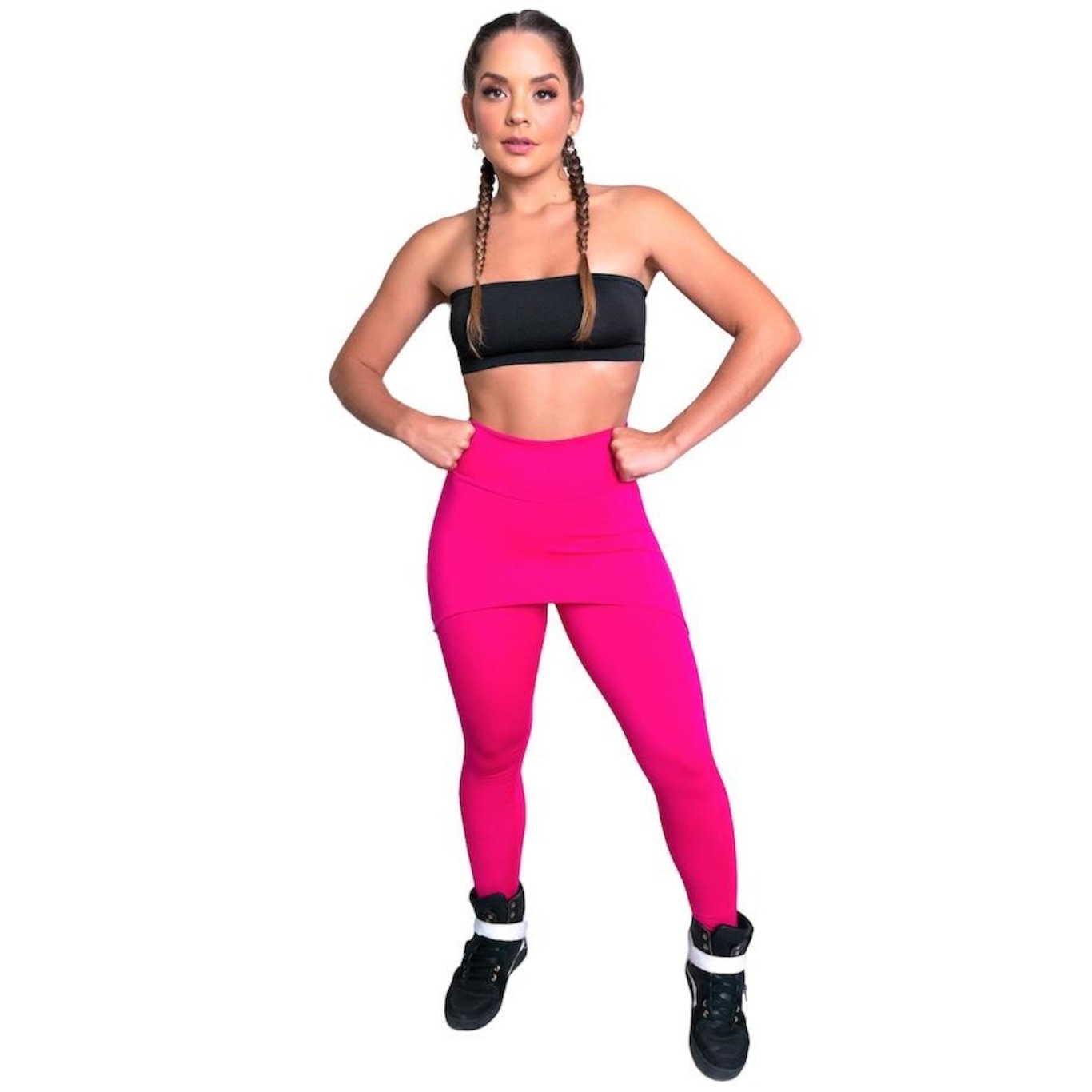 Calça Legging MVB Modas Suplex Saia Tapa Bumbum Estampada Cintura Alta - Feminina - Foto 3