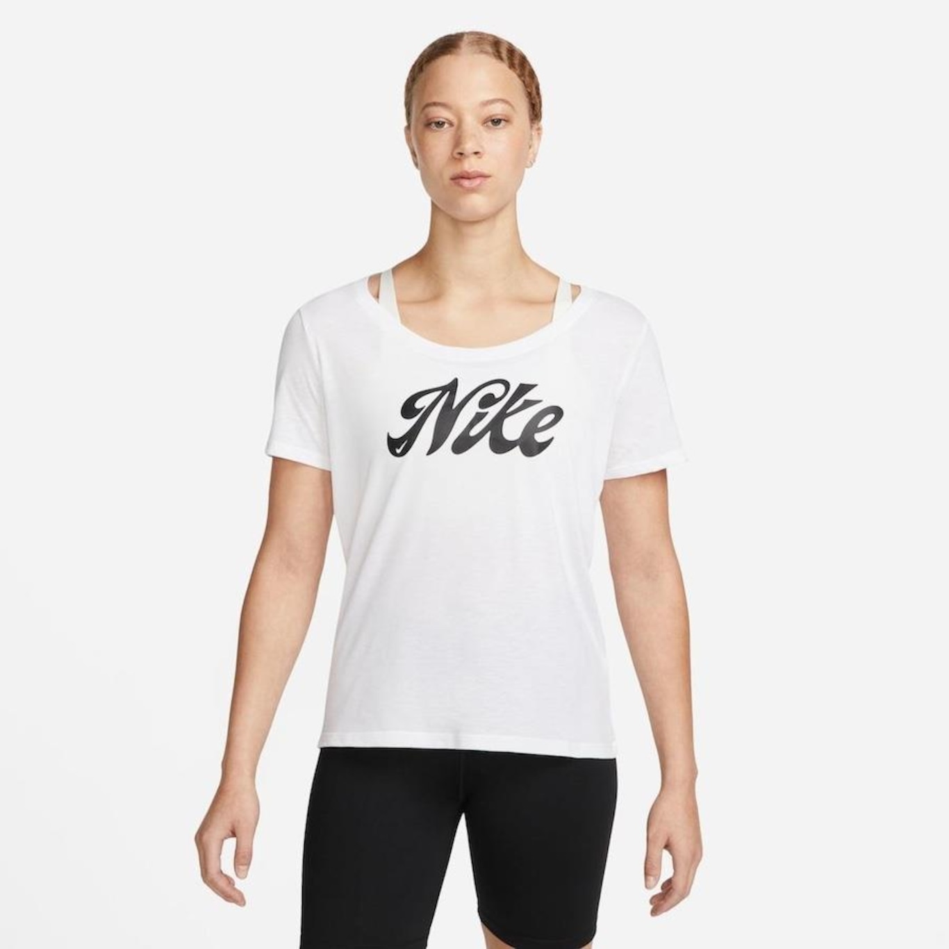 Camiseta Nike Dri-FIT Script - Feminina - Foto 1