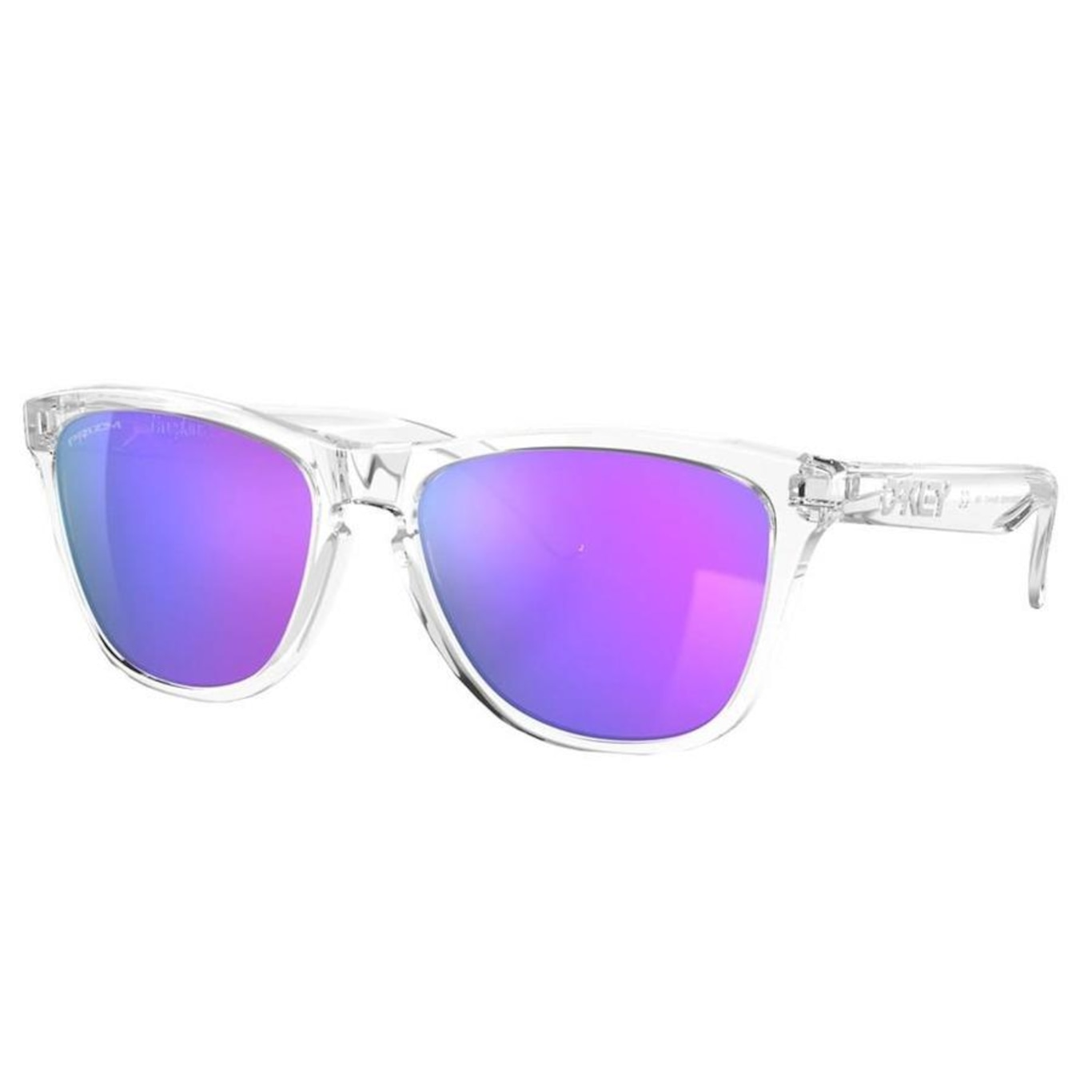 Óculos de Sol Oakley Unissex Frogskins Polished Clear Prizm Violet - Foto 1