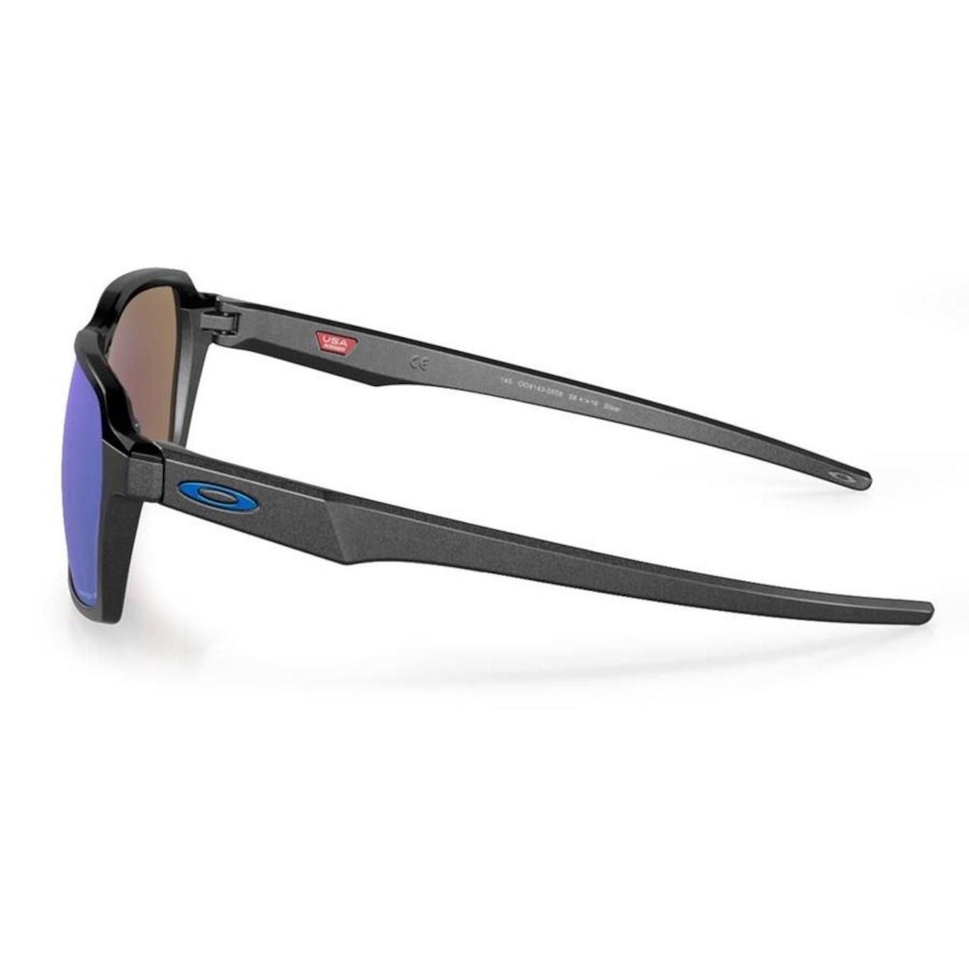 Óculos de Sol Oakley Unissex Parlay Steel Matte Gray Prizm Sapphire Polarizado - Foto 3