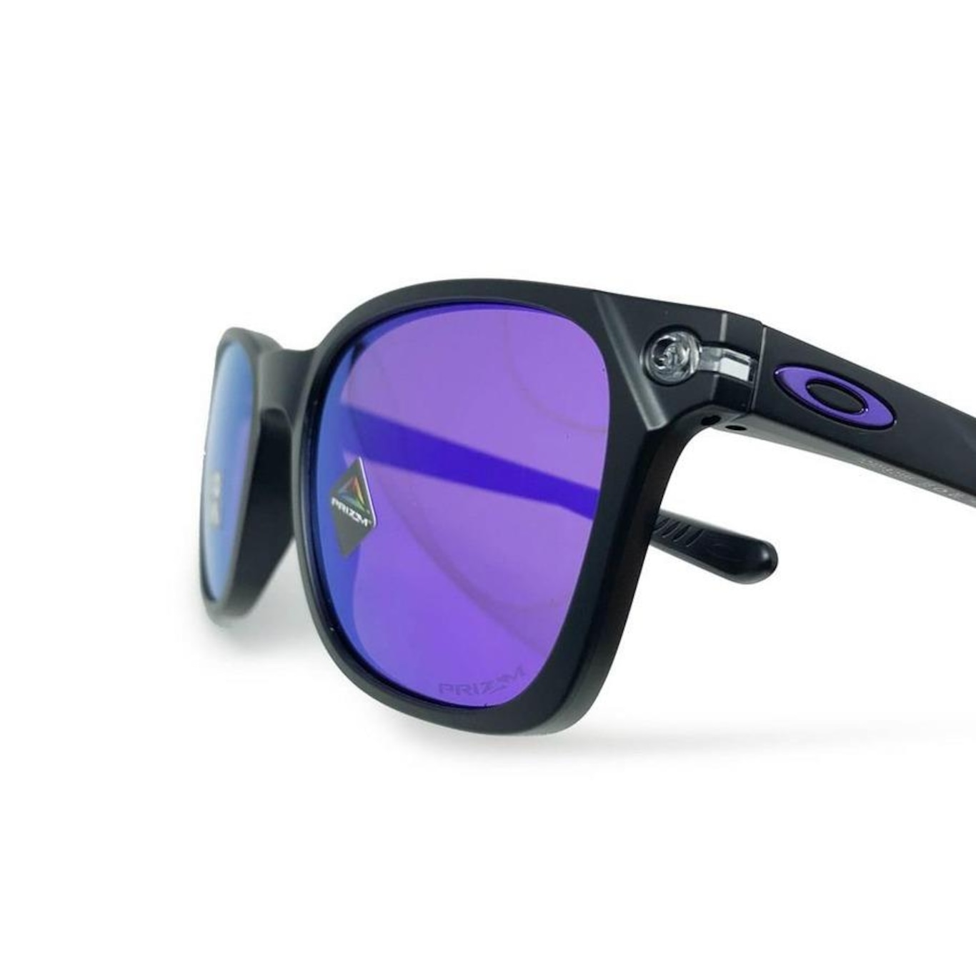 Óculos de Sol Oakley Unissex Ojector Matte Black Prizm Violet - Foto 4