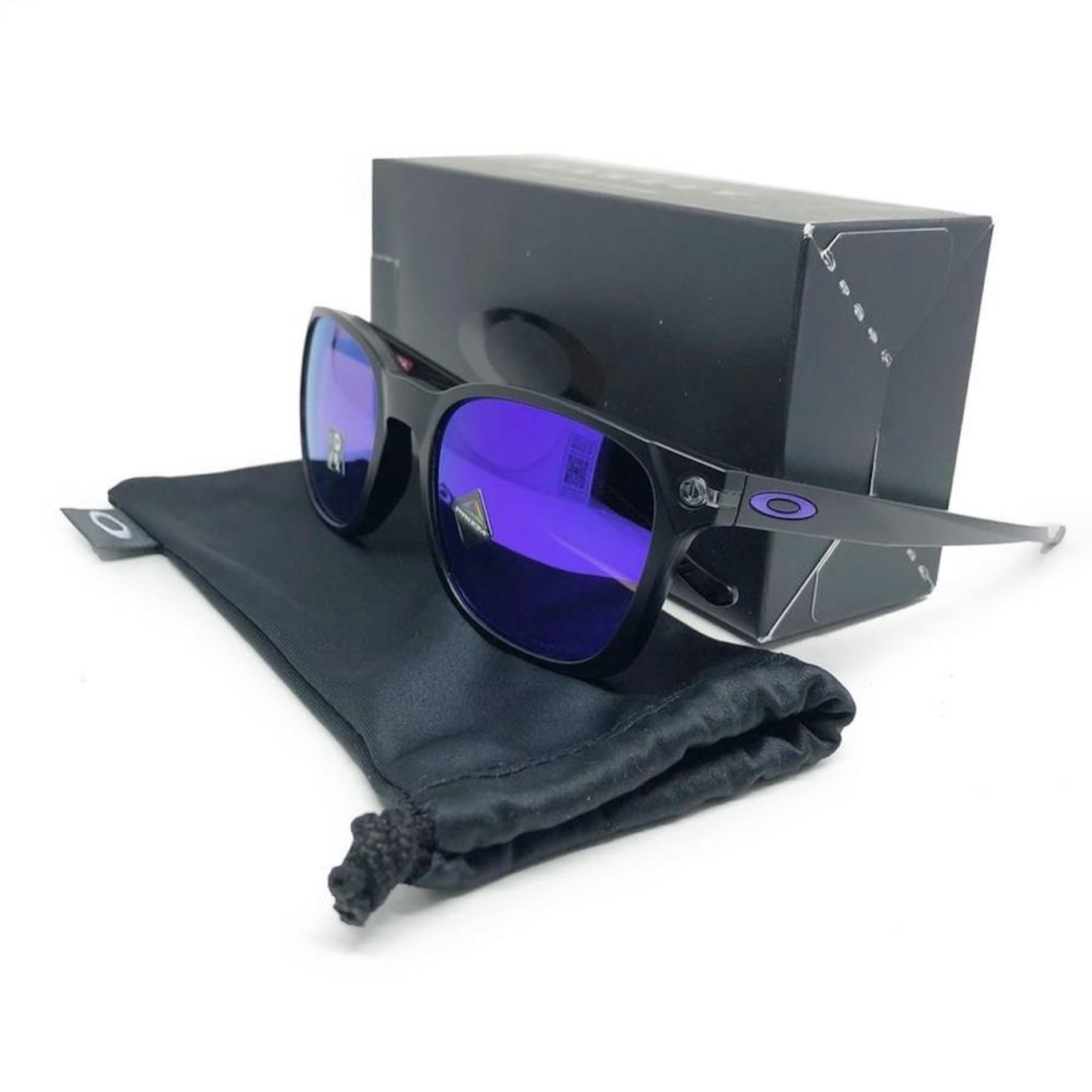 Óculos de Sol Oakley Unissex Ojector Matte Black Prizm Violet - Foto 5