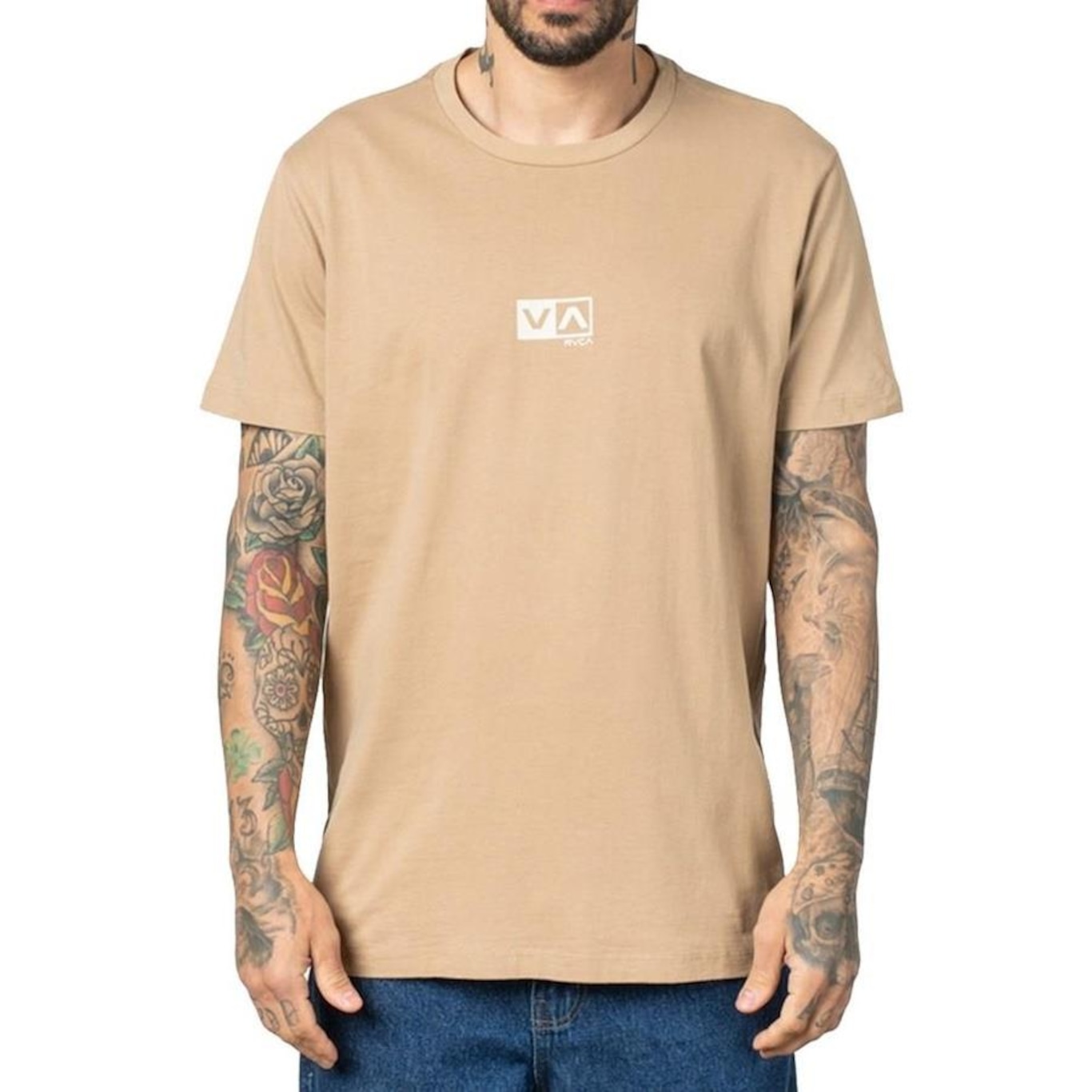 Camiseta RVCA Mini Balance Box Stone - Masculina - Foto 1