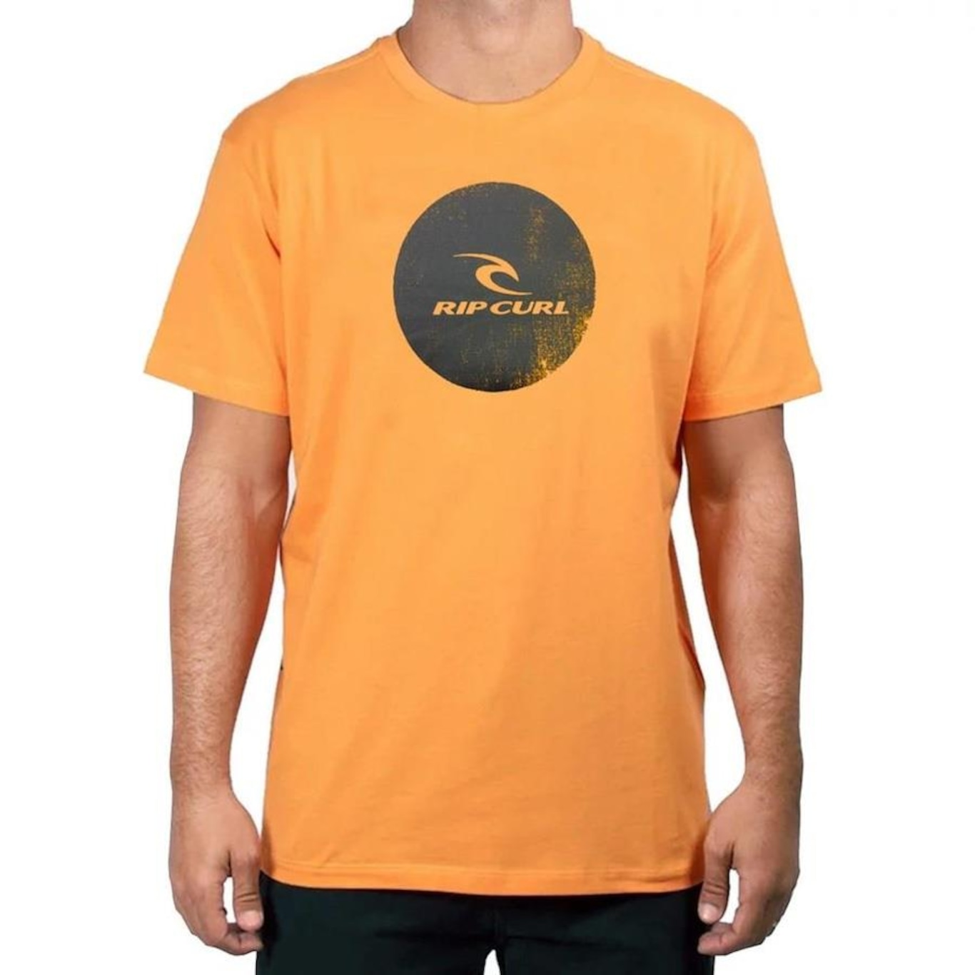 Camiseta Rip Curl Round Icon Corp Golden - Masculina - Foto 1