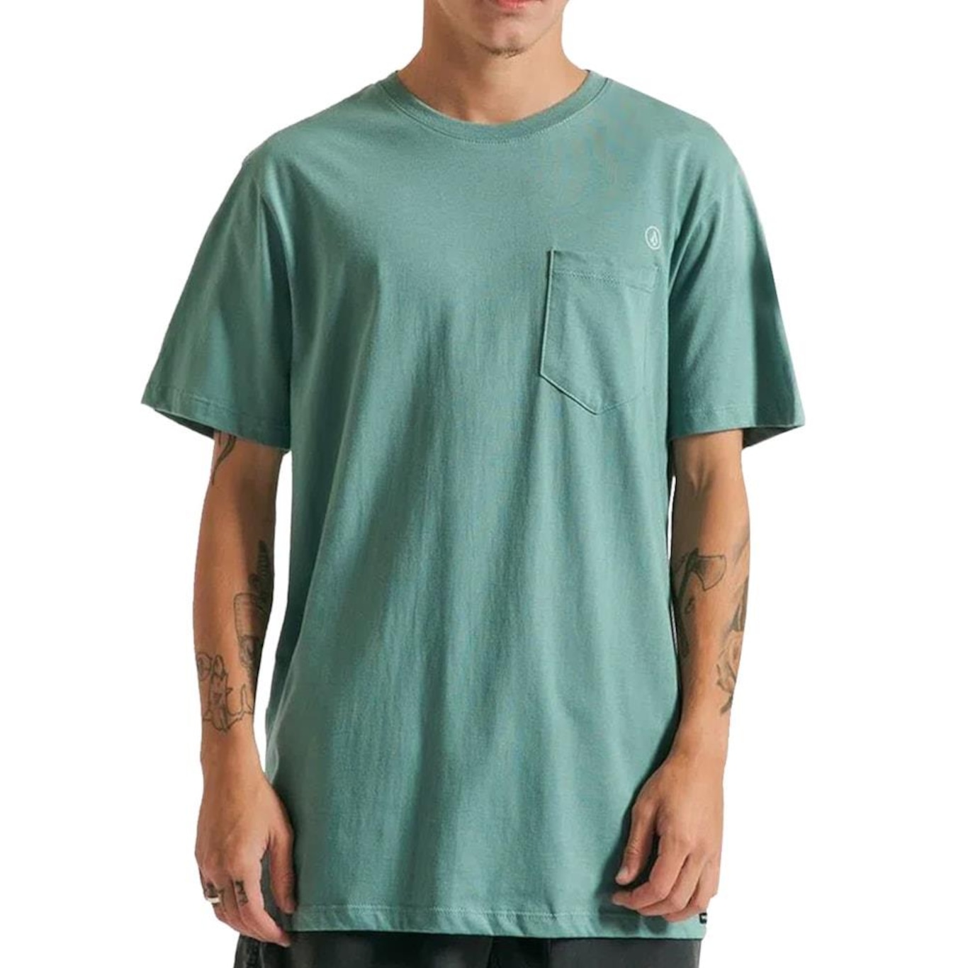 Camiseta Volcom Long Fitsolid - Masculina - Foto 1