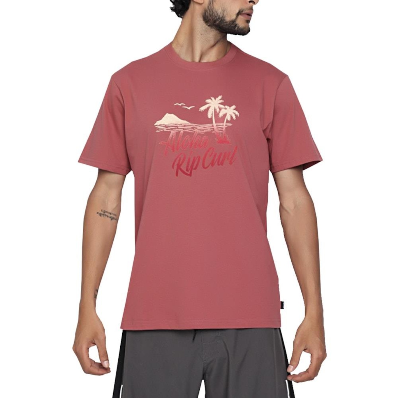 Camiseta Rip Curl Palm Island Mushroom - Masculina - Foto 1