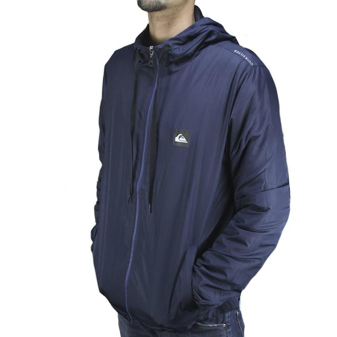 Jaqueta Corta Vento com Capuz Quiksilver Windbreaker Basic - Masculina - Foto 4