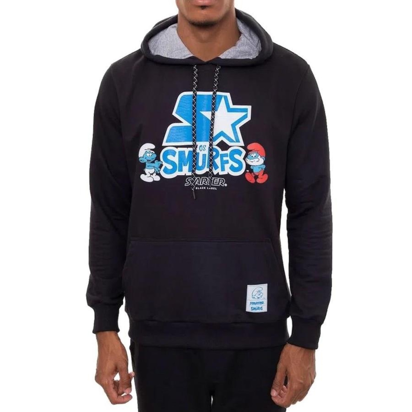 Blusão de Moletom com Capuz Starter Collab Smurfs - Masculino - Foto 1