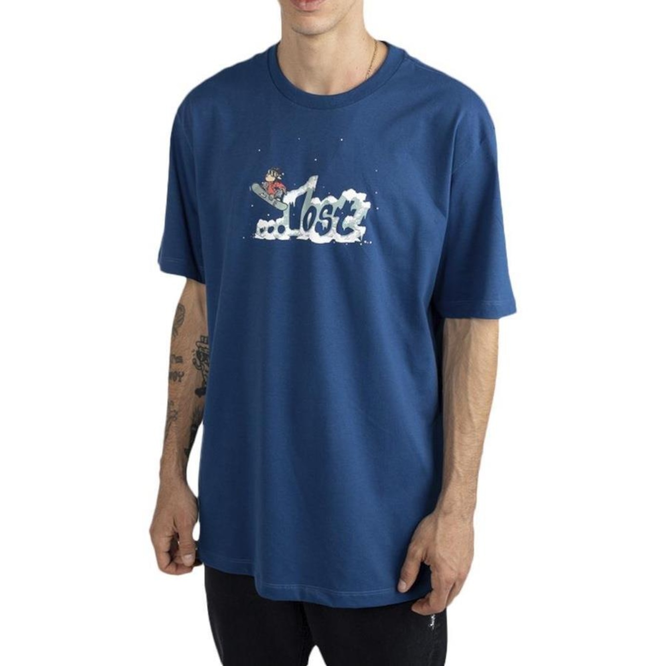 Camiseta Lost Logo Snow - Masculina - Foto 1