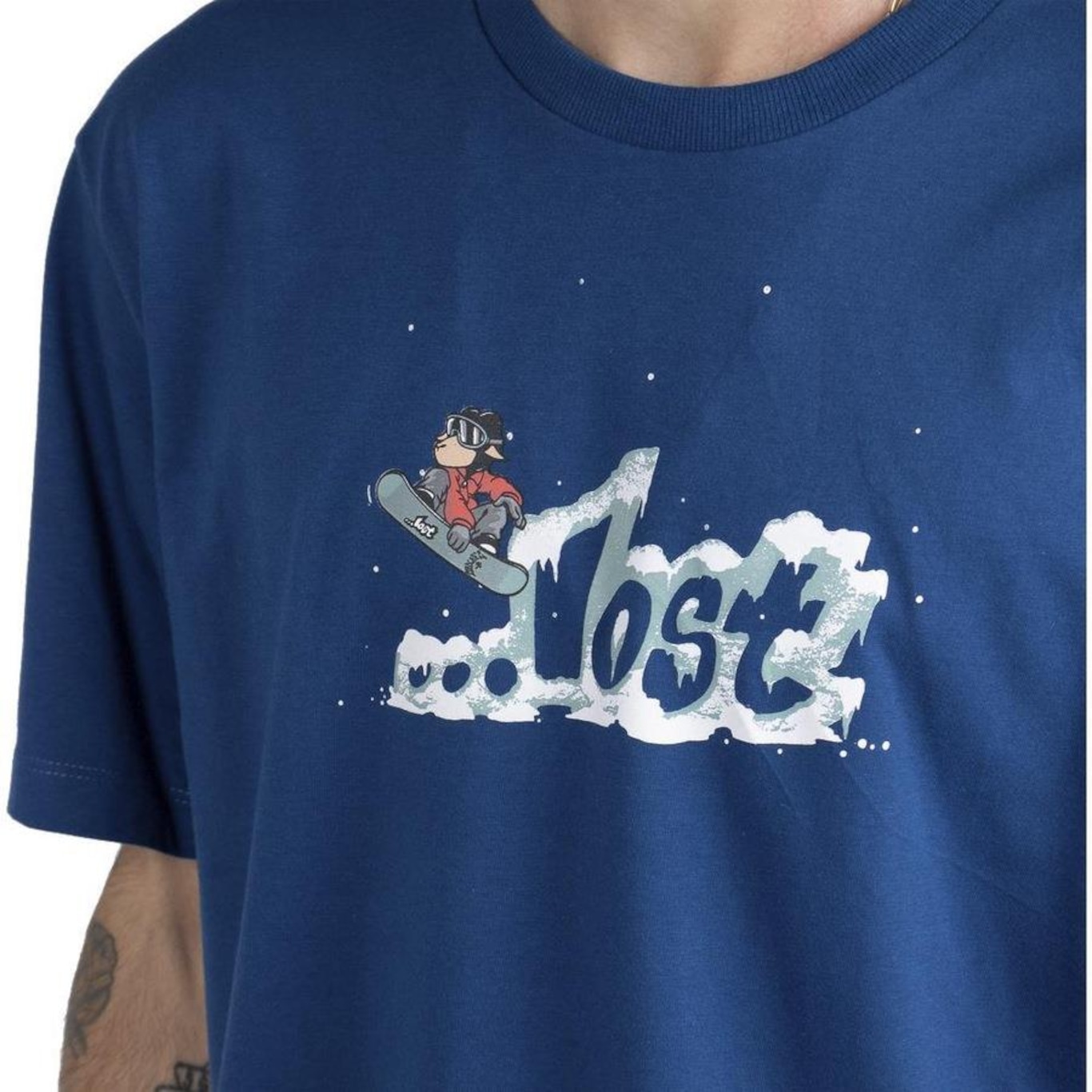 Camiseta Lost Logo Snow - Masculina - Foto 2