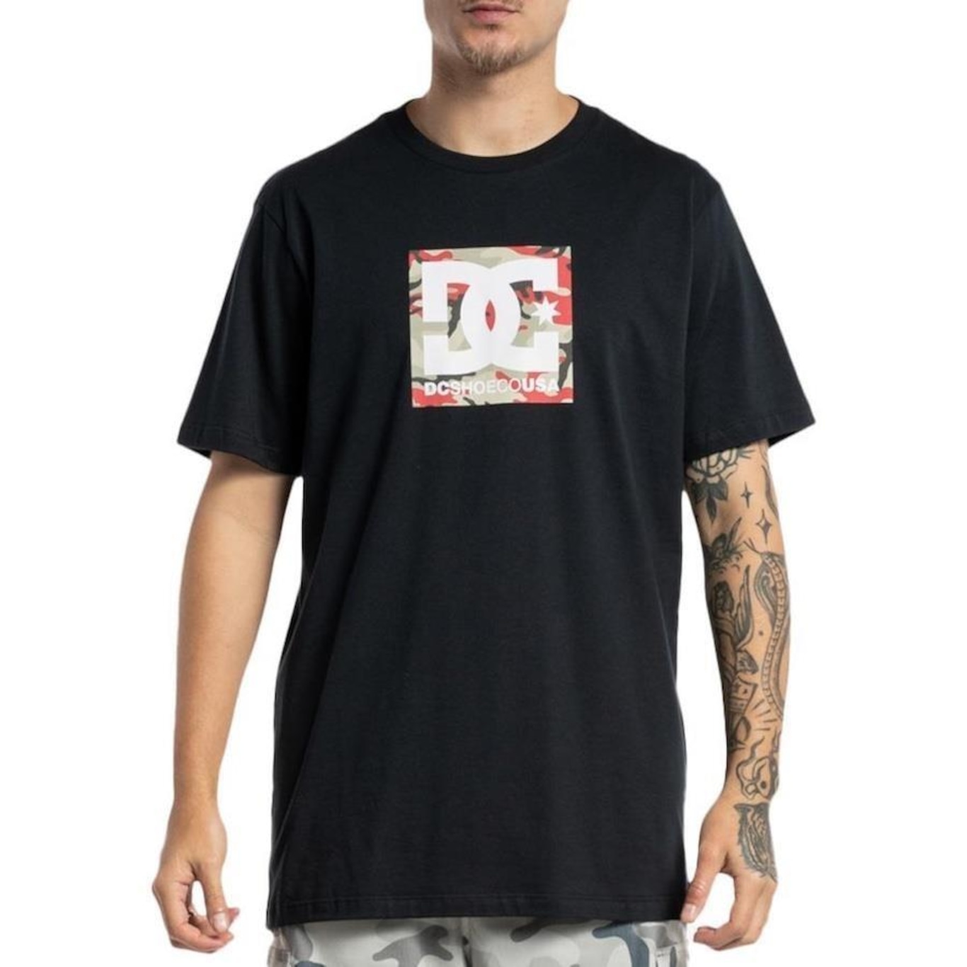 Camiseta DC Shoes DC Square Star Camo Fill WT23 - Masculina - Foto 1