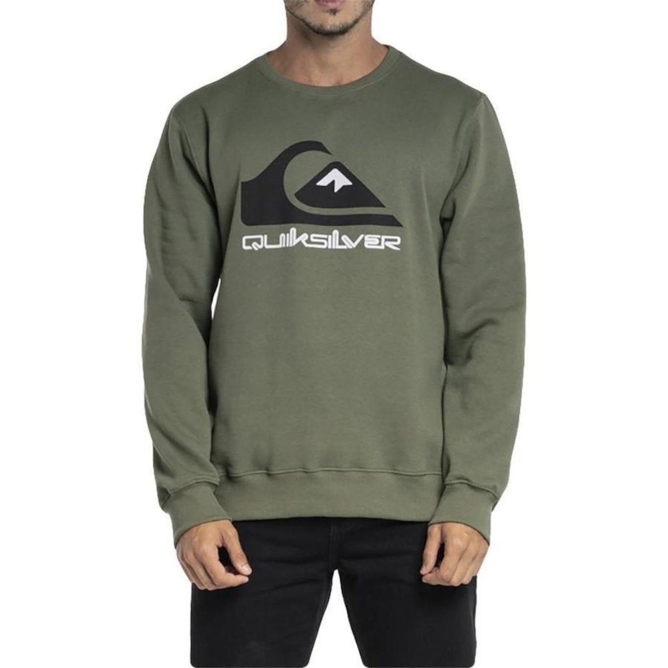 Blusão de Moletom sem Capuz Quiksilver Full Logo WT23 - Masculino - Foto 1