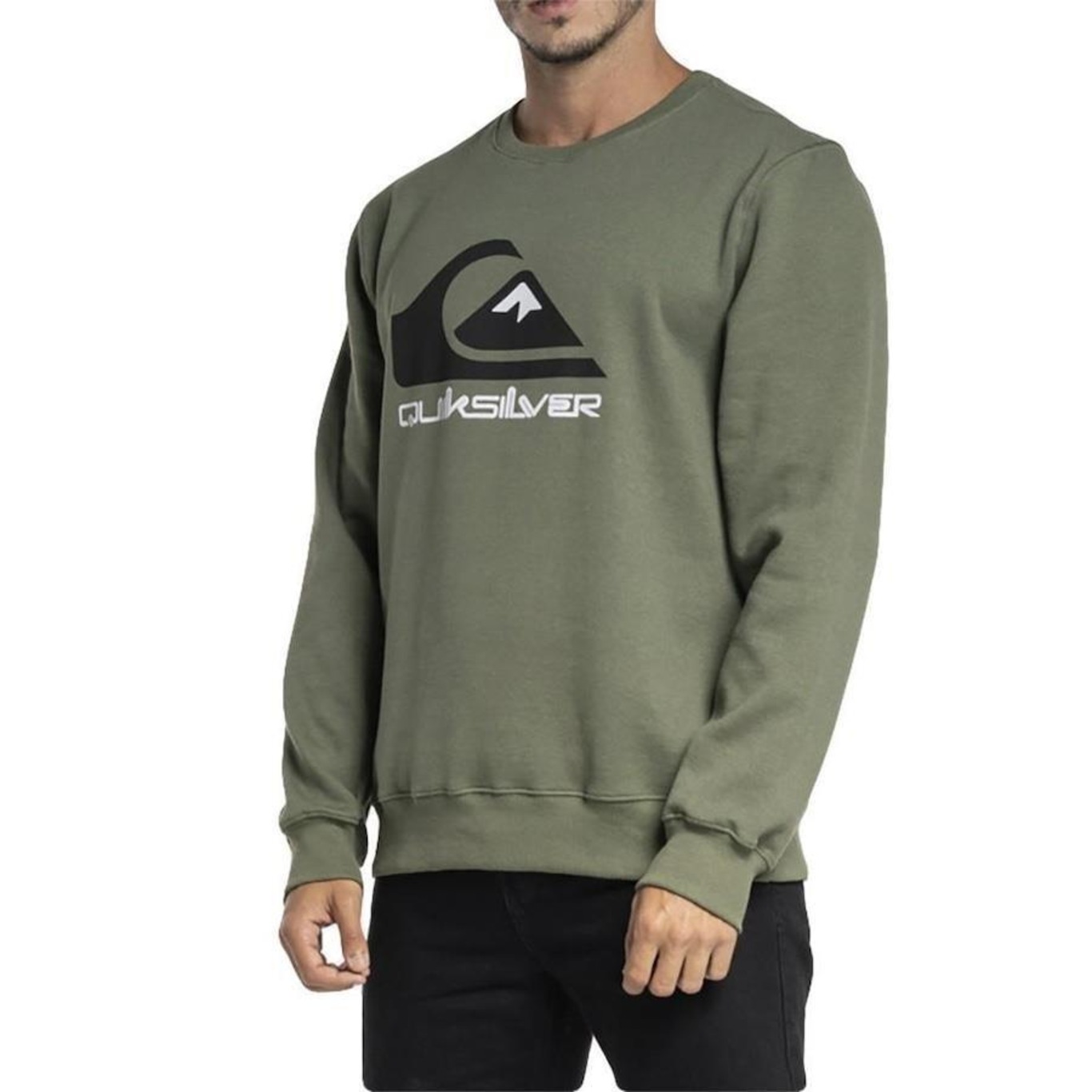 Blusão de Moletom sem Capuz Quiksilver Full Logo WT23 - Masculino - Foto 3