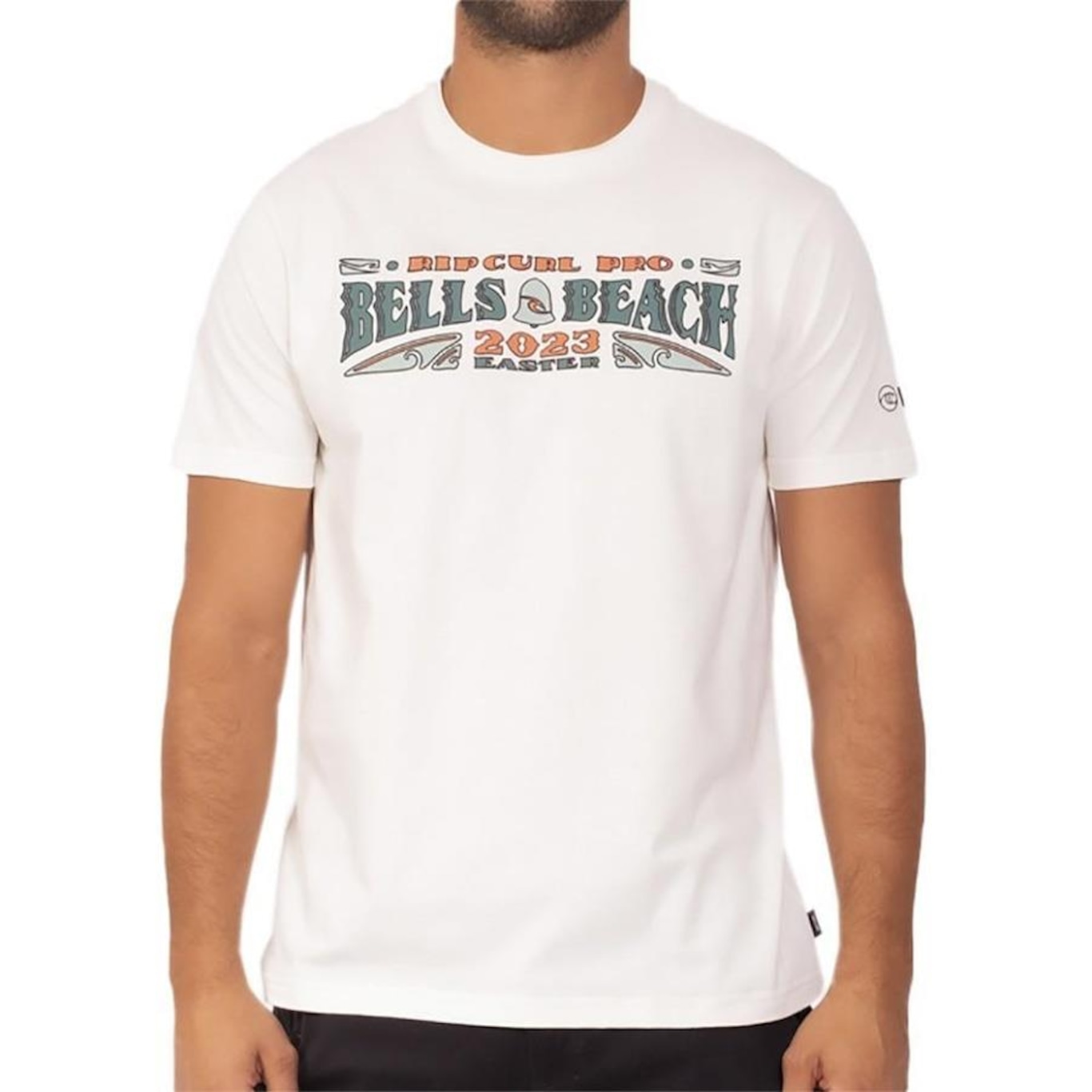 Camiseta Rip Curl Bells Arch WT23 - Masculina Bone - Foto 1