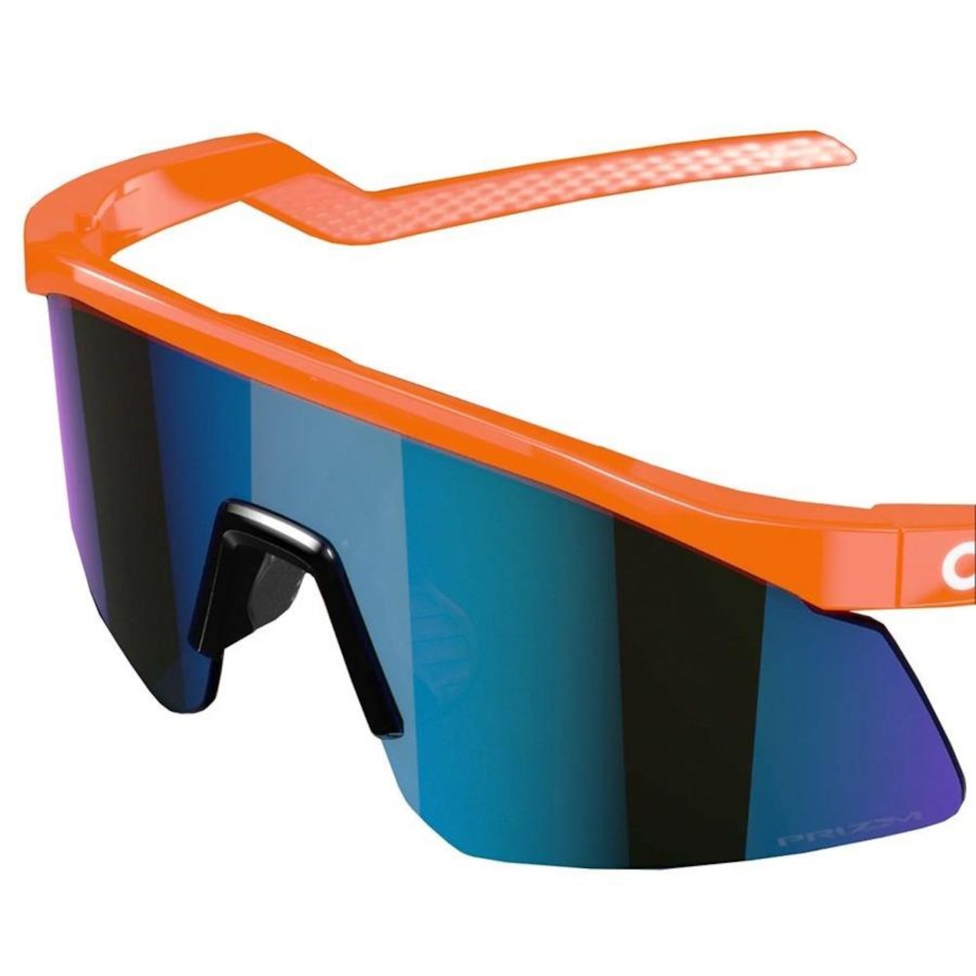 Óculos de Sol Oakley Unissex Hydra Neon Orange Prizm Sapphire - Foto 5