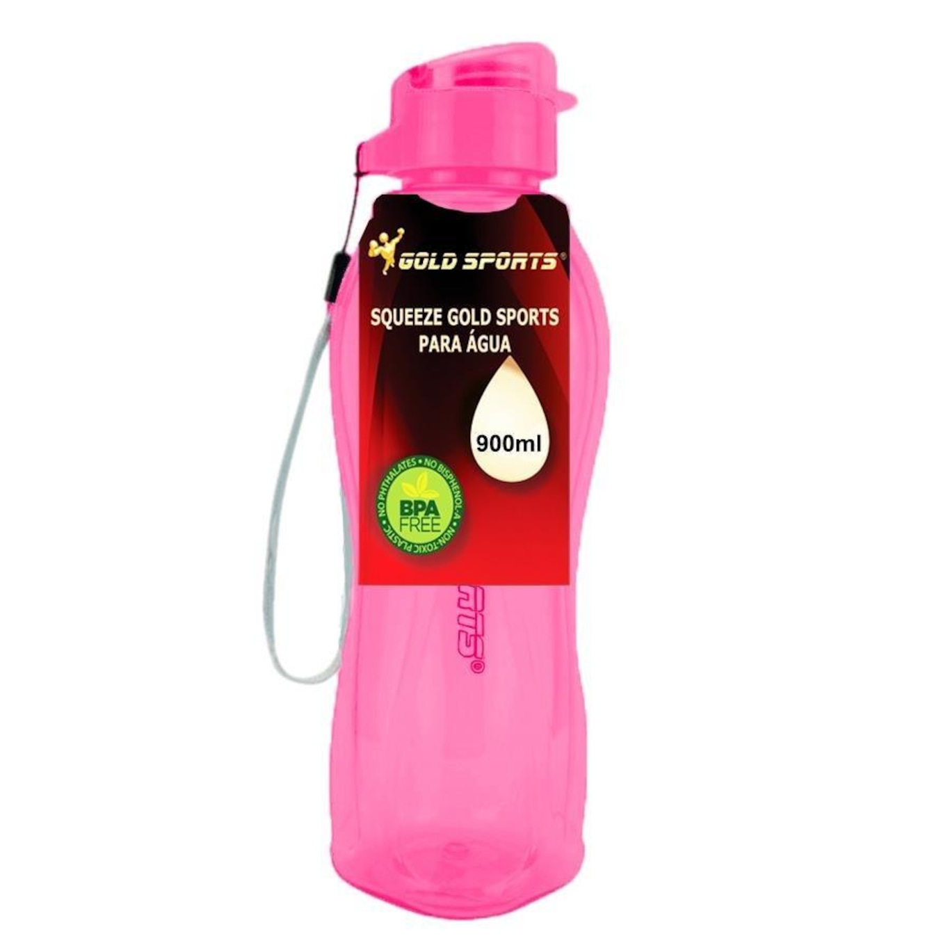 Garrafa Squeeze Gold Sports Resistente Translucid Special BPA Free - 600ml - Foto 2