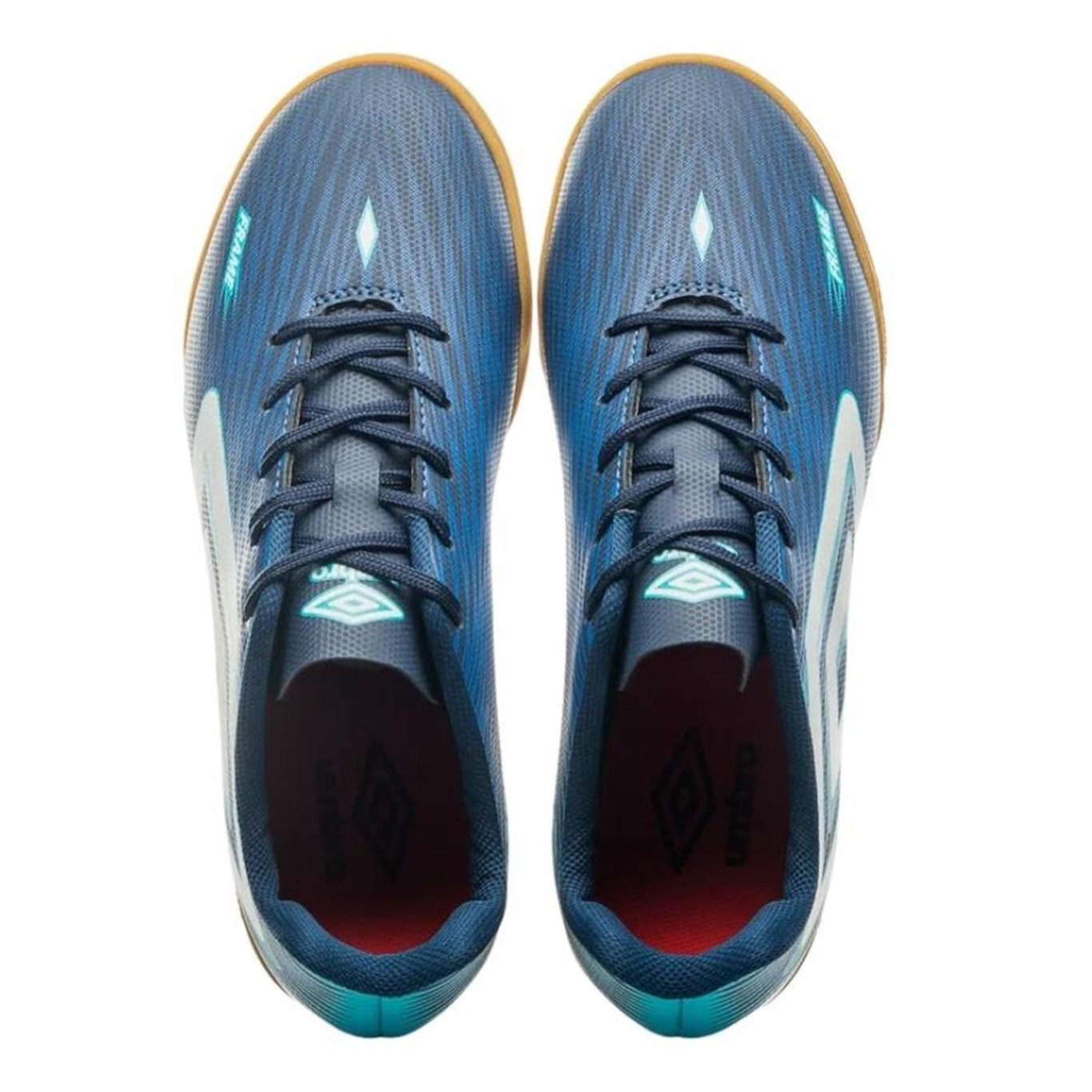 Chuteira Futsal Umbro Frame Marinho e Azul - Masculino - Foto 4