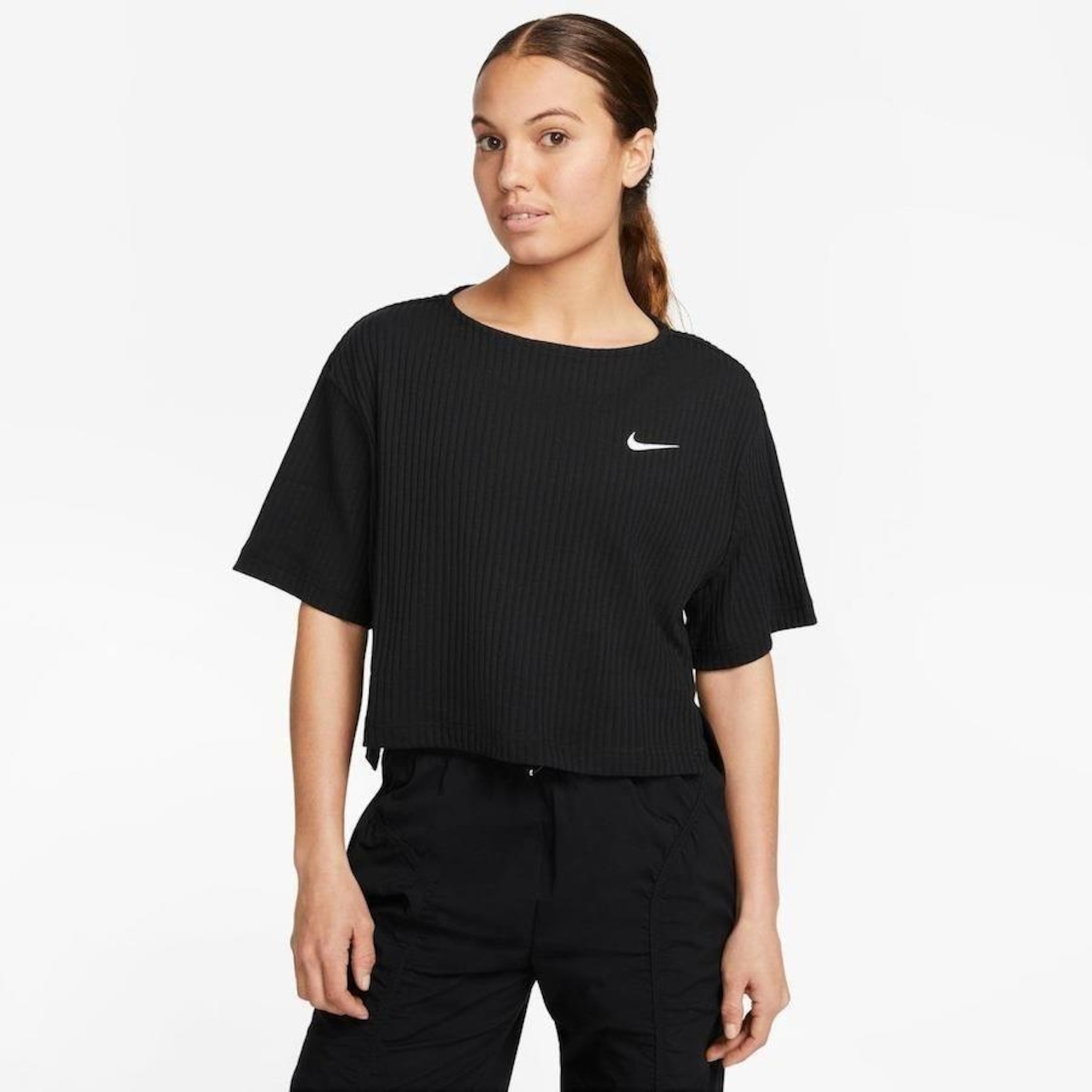 Camiseta Nike Sportswear Rib Jersey - Feminina - Foto 4