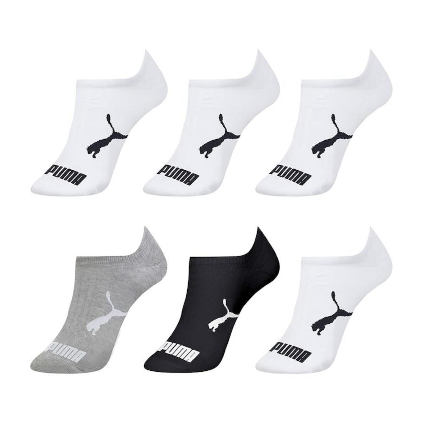 Kit de Meias Sapatilha Puma Esportiva - 6 Pares - Masculina - Foto 1