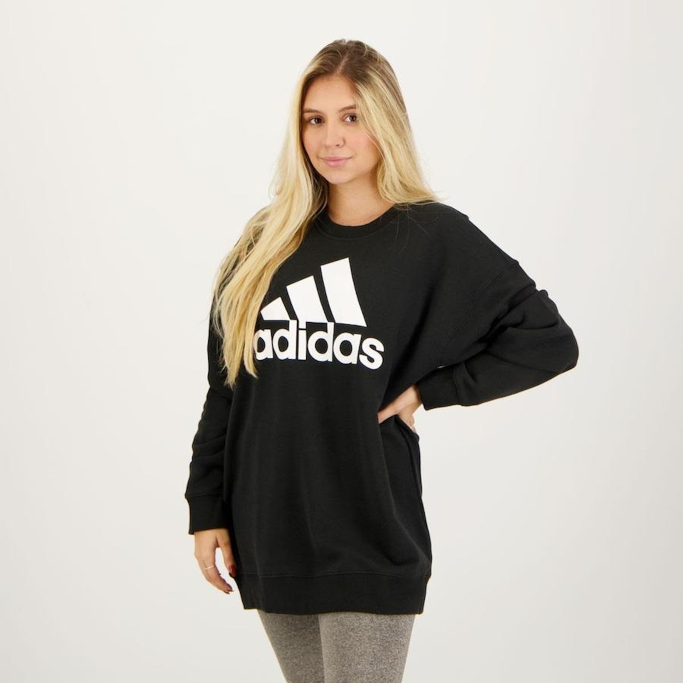 Blusão de Moletom adidas Logo Boyfriend - Feminino - Foto 2