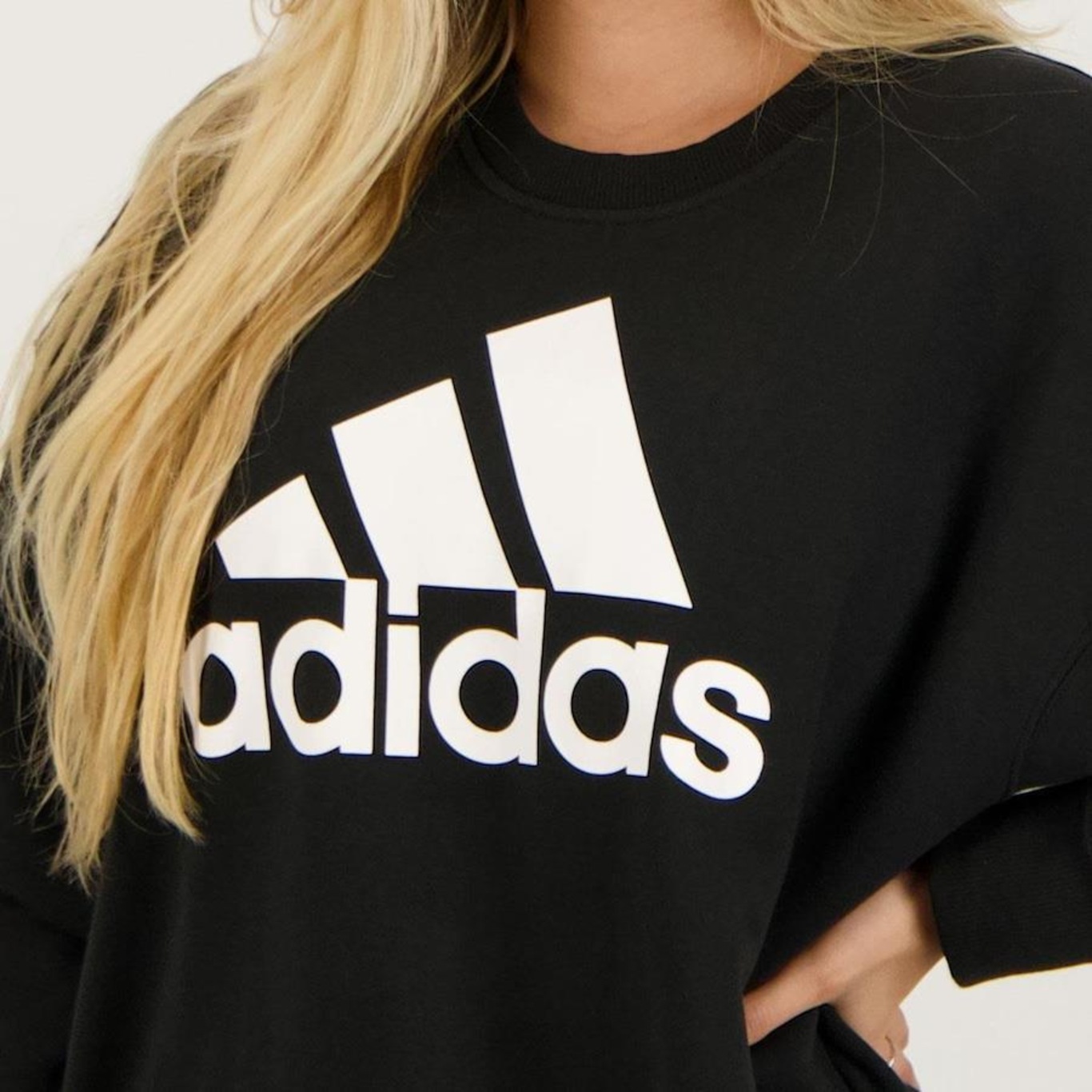 Blusão de Moletom adidas Logo Boyfriend - Feminino - Foto 4