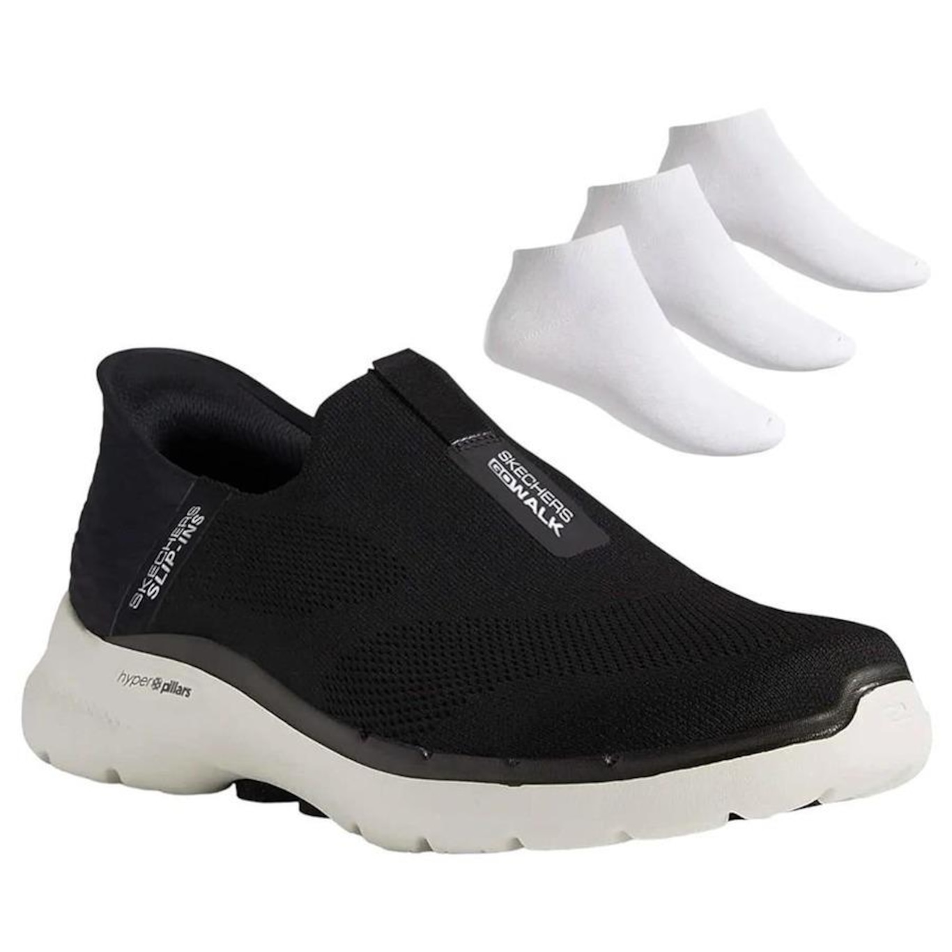 Kit Tênis Skechers Go Walk 6 + 3 Pares de Meias - Masculino - Foto 1