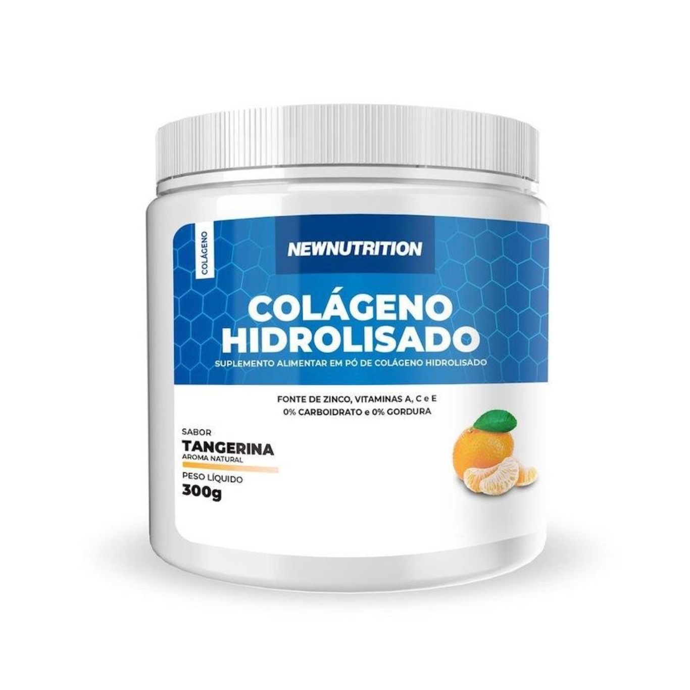 Colágeno Hidrolisado New Nutrition - Tangerina - 300g - Foto 1