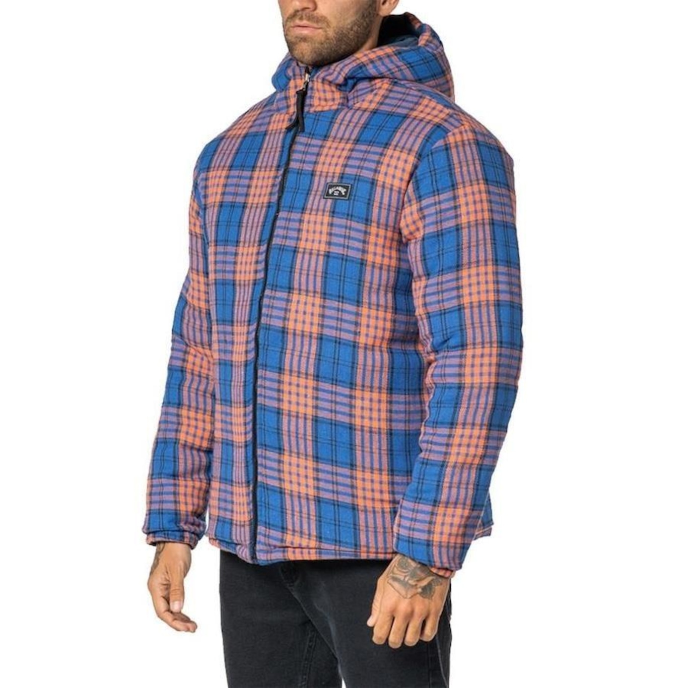 Jaqueta com Capuz Dupla Face Billabong Puffer Flannel - Masculina - Foto 2