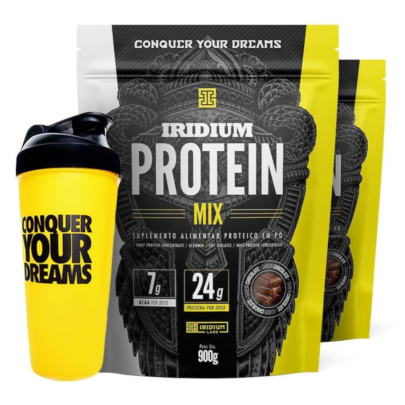 Kit Whey Protein Mix Nutrata - 900g - 2 unidades + Coqueteleira - Foto 1