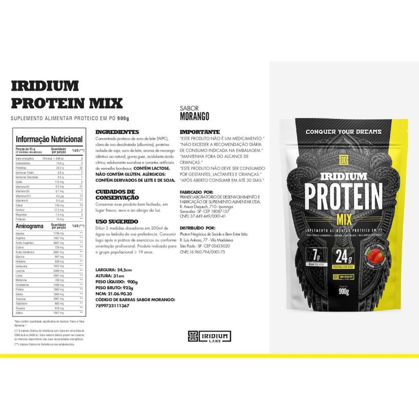 Kit Whey Protein Mix Nutrata - 900g - 2 unidades + Coqueteleira - Foto 4