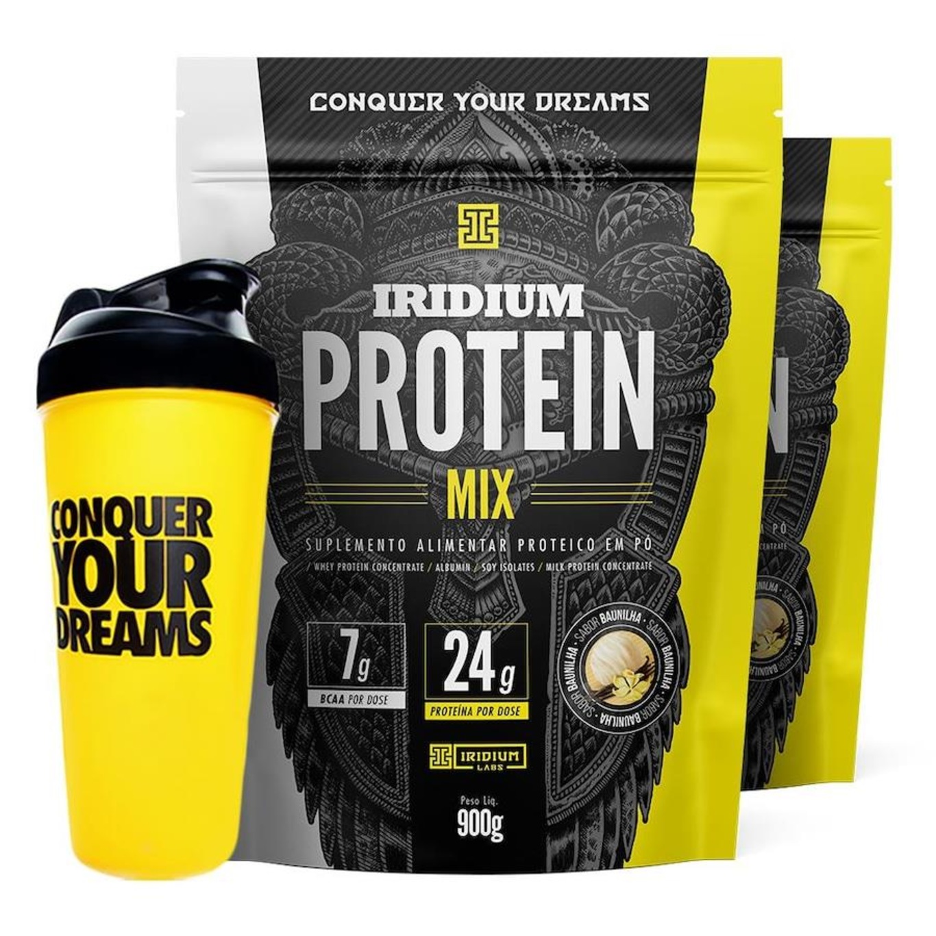 Kit Whey Protein Mix Nutrata - 900g - 2 unidades + Coqueteleira - Foto 1