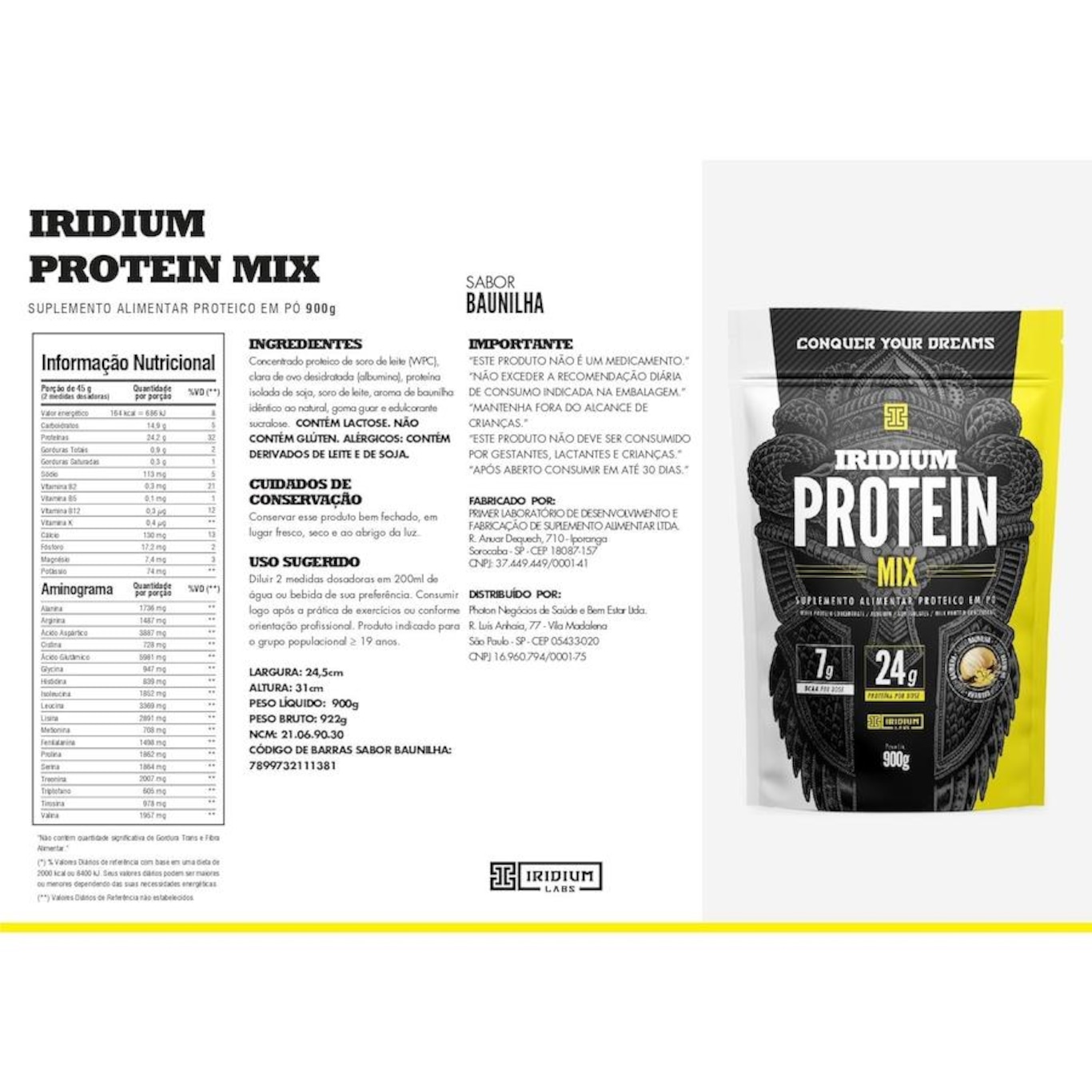 Kit Whey Protein Mix Nutrata - 900g - 2 unidades + Coqueteleira - Foto 4