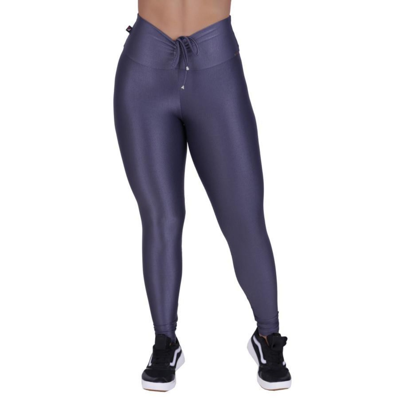 Calça Legging Orbis Fitness Detalhe Detalhe Cadarço Cós Poliamida Brilho Acetinado - Feminina - Foto 2