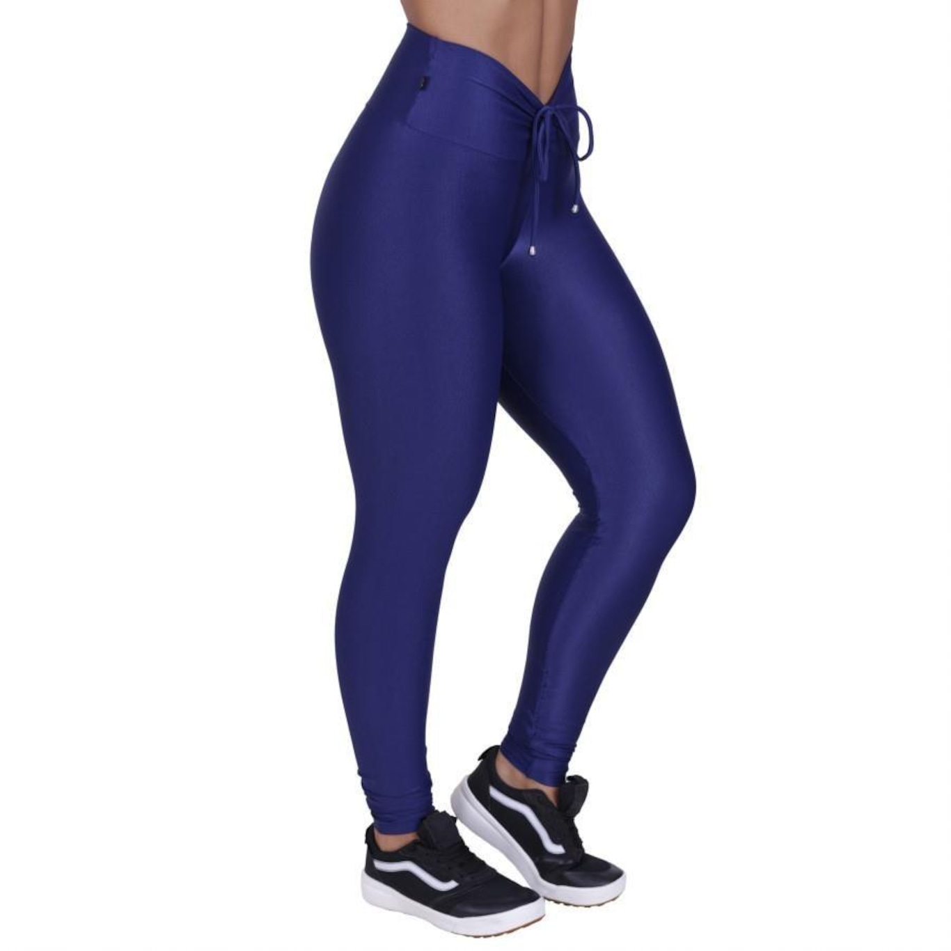 Calça Legging Orbis Fitness Detalhe Detalhe Cadarço Cós Poliamida Brilho Acetinado - Feminina - Foto 1