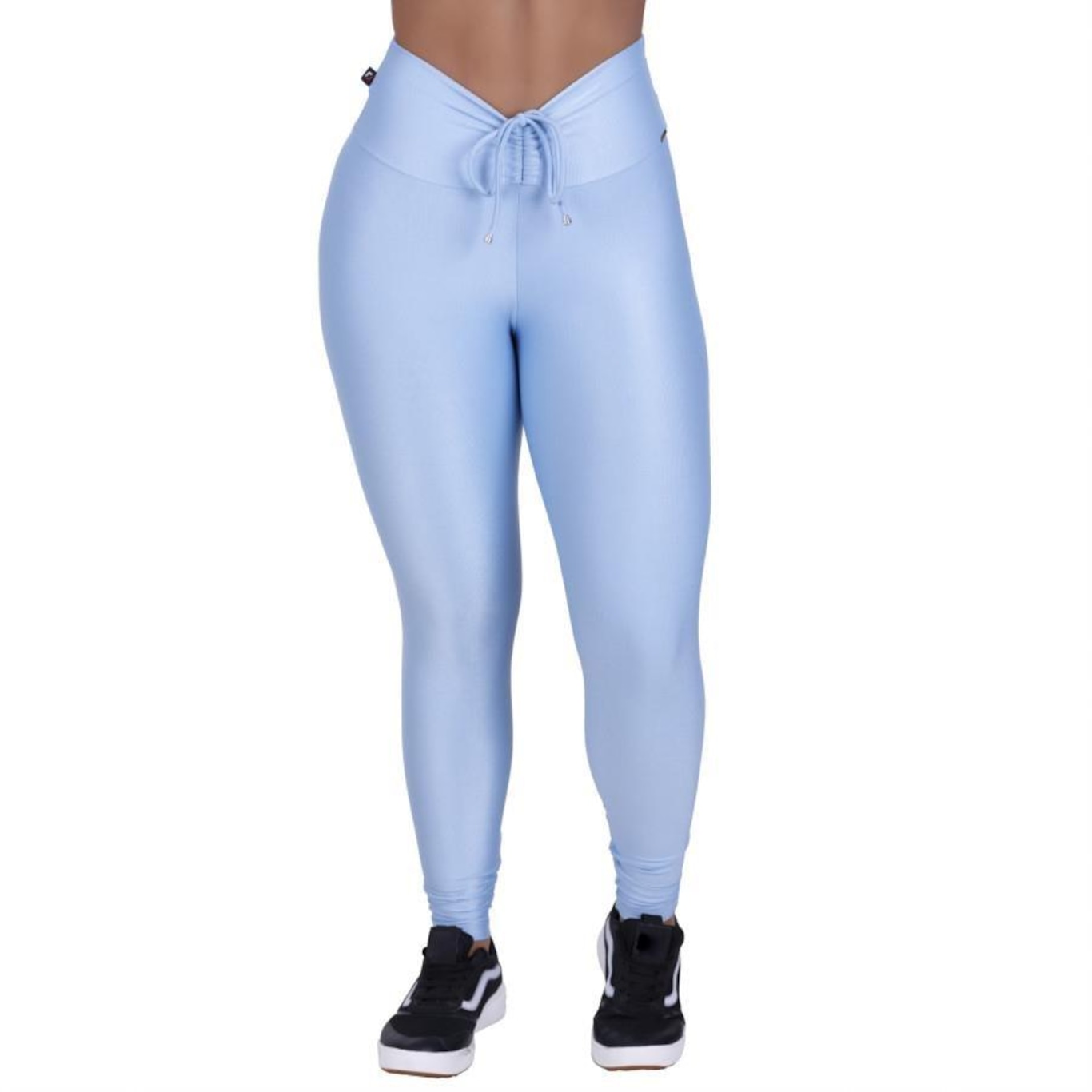 Calça Legging Orbis Fitness Detalhe Detalhe Cadarço Cós Poliamida Brilho Acetinado - Feminina - Foto 2