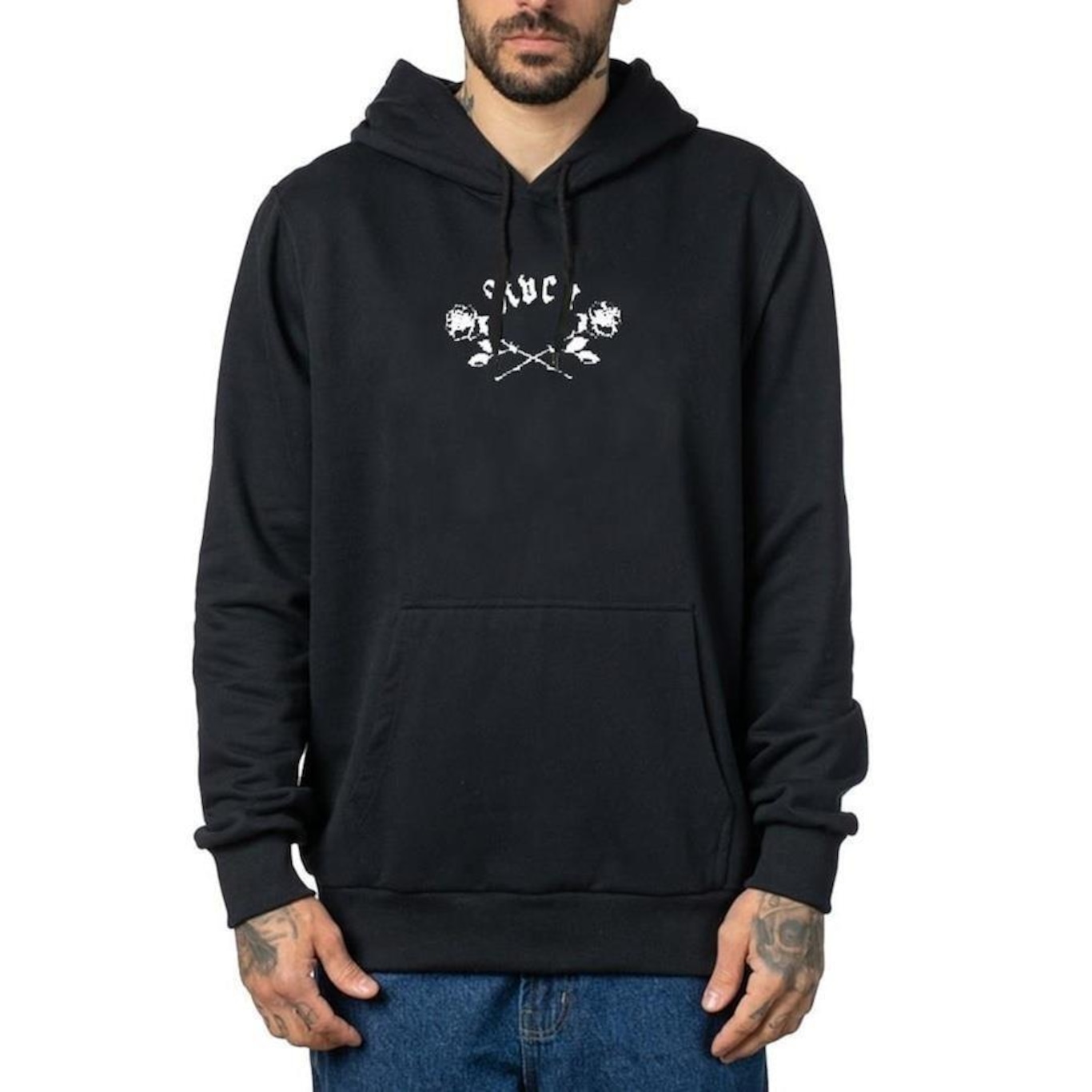 Blusão de Moletom com Capuz Canguru RVCA Oppsite Skulls - Masculino - Foto 1