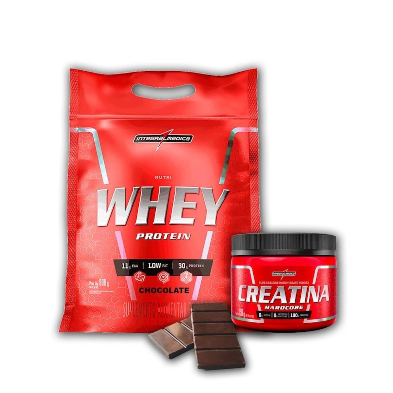 Kit Nutri Whey 900g + Creatina 150g Pura - Integralmedica - Foto 1