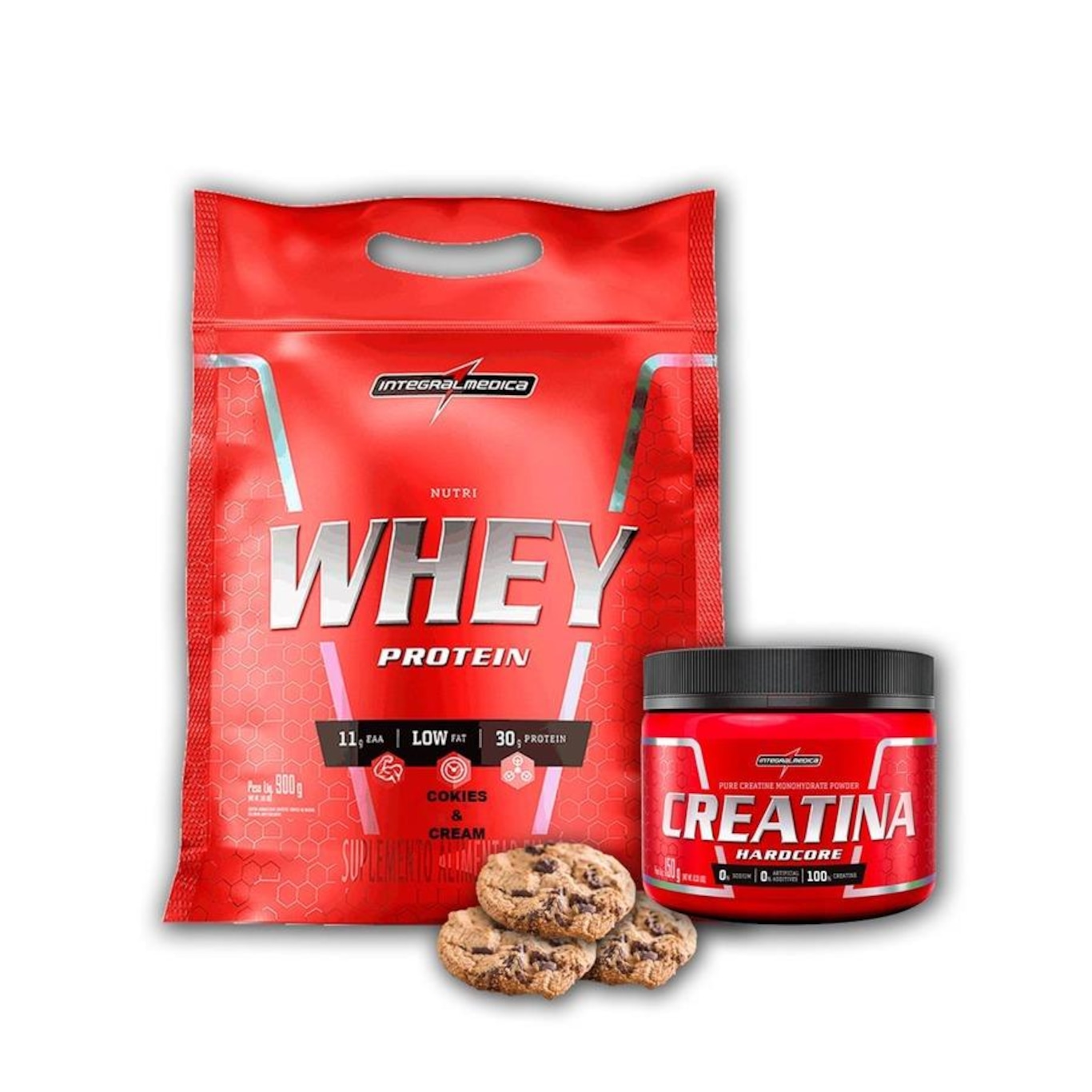 Kit Nutri Whey 900g + Creatina 150g Pura - Integralmedica - Foto 1