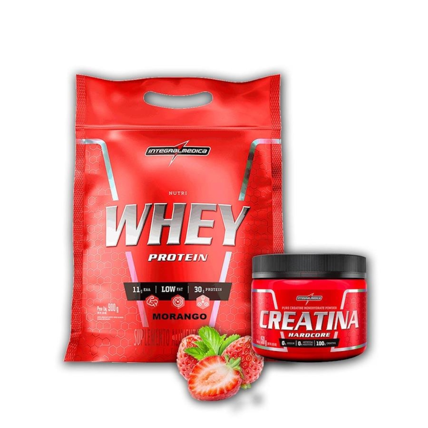 Kit Nutri Whey 900g + Creatina 150g Pura - Integralmedica - Foto 1