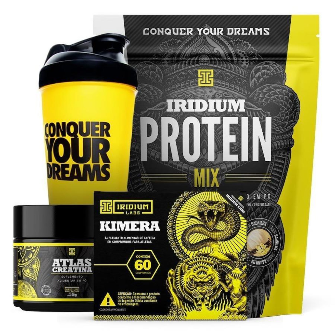 Whey Protein Mix Iridium Labs - Baunilha + Kimera Thermo + Creatina - 90g + Coqueteleira - Foto 1