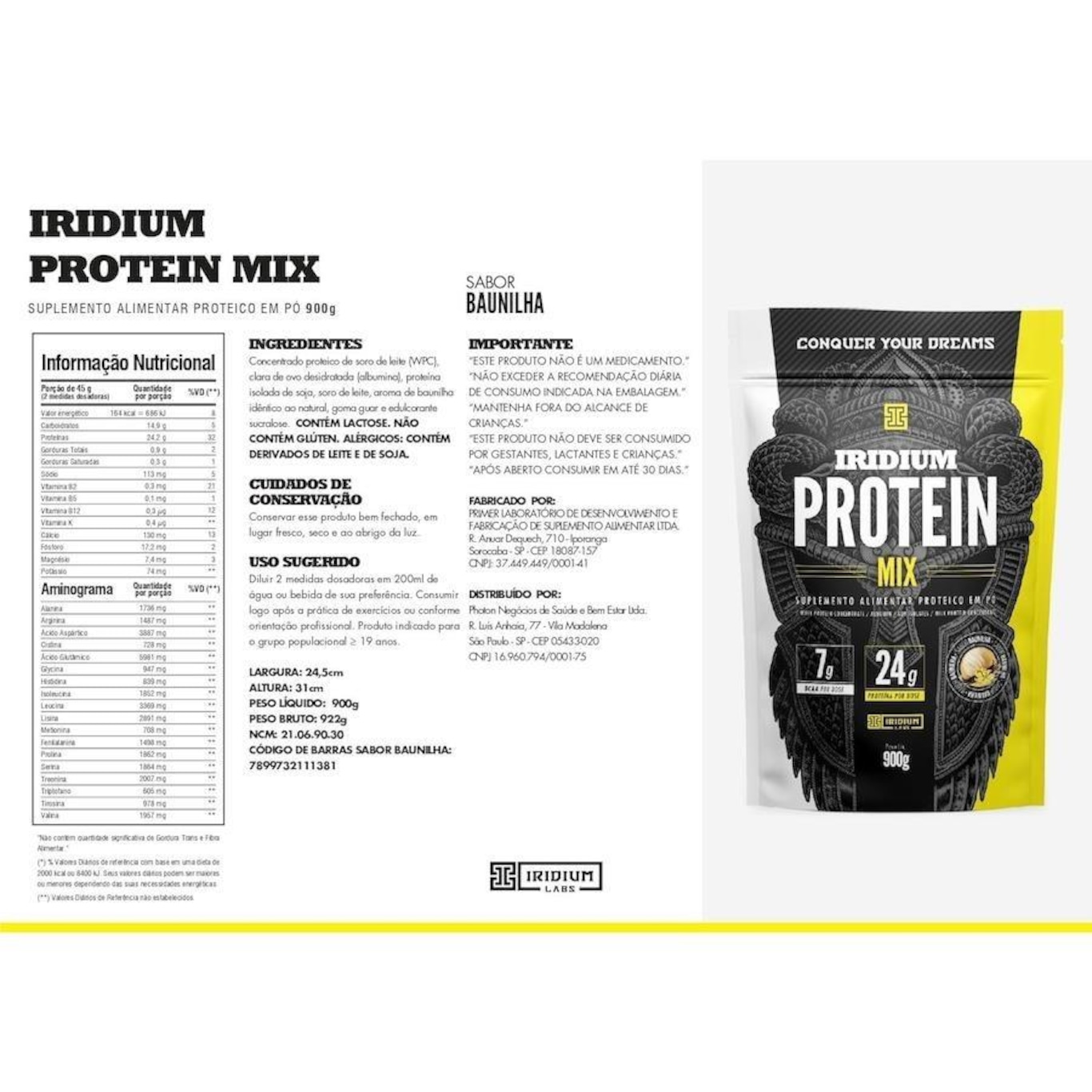 Whey Protein Mix Iridium Labs - Baunilha + Kimera Thermo + Creatina - 90g + Coqueteleira - Foto 3