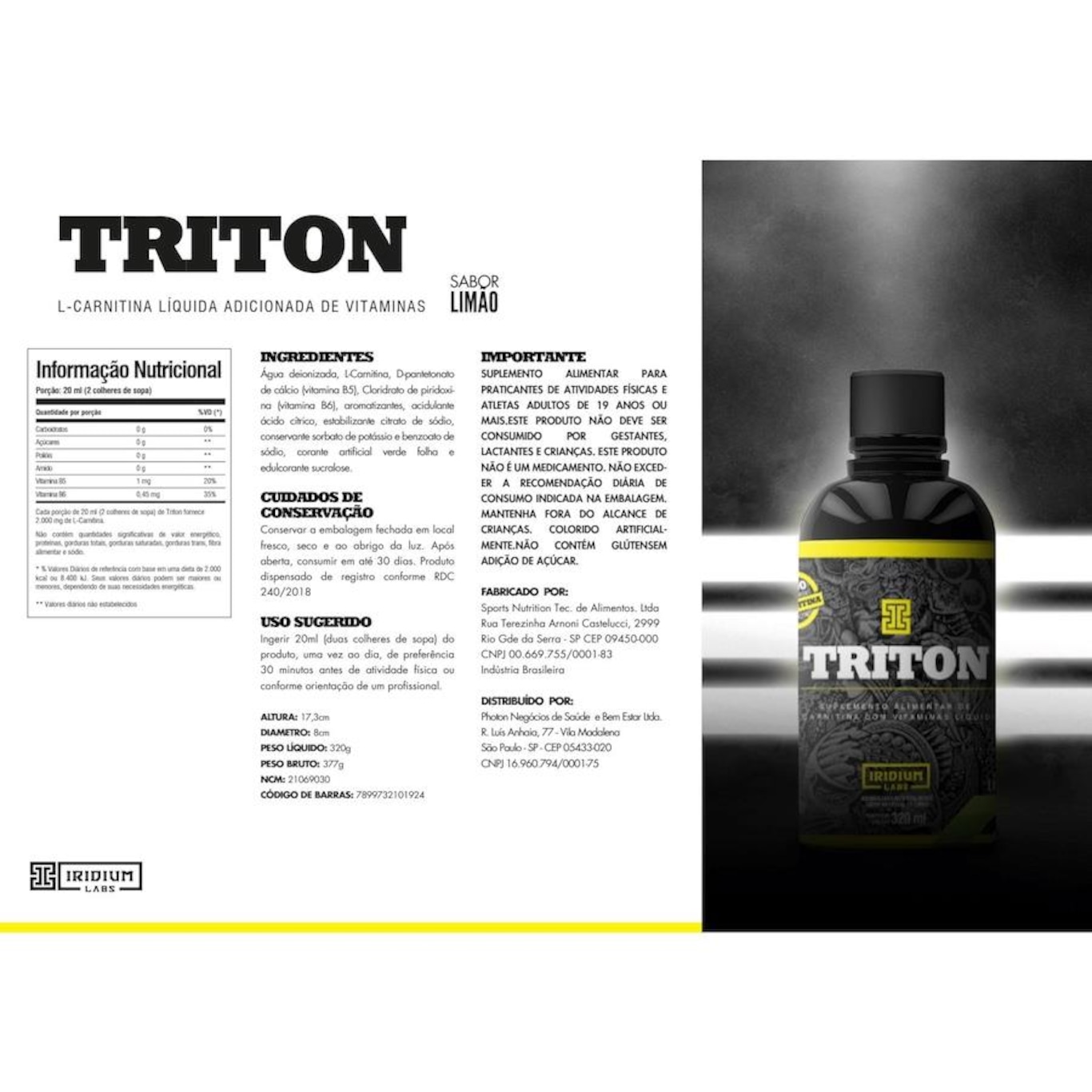 Kit Triton L-Carnitina Iridium Elements - 3 unidades - Foto 4