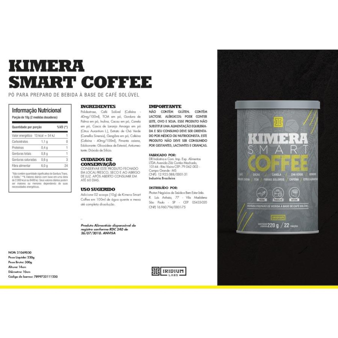 Kit Kimera Smart Coffee Iridium Labs - 440g - 2 unidades - Foto 4