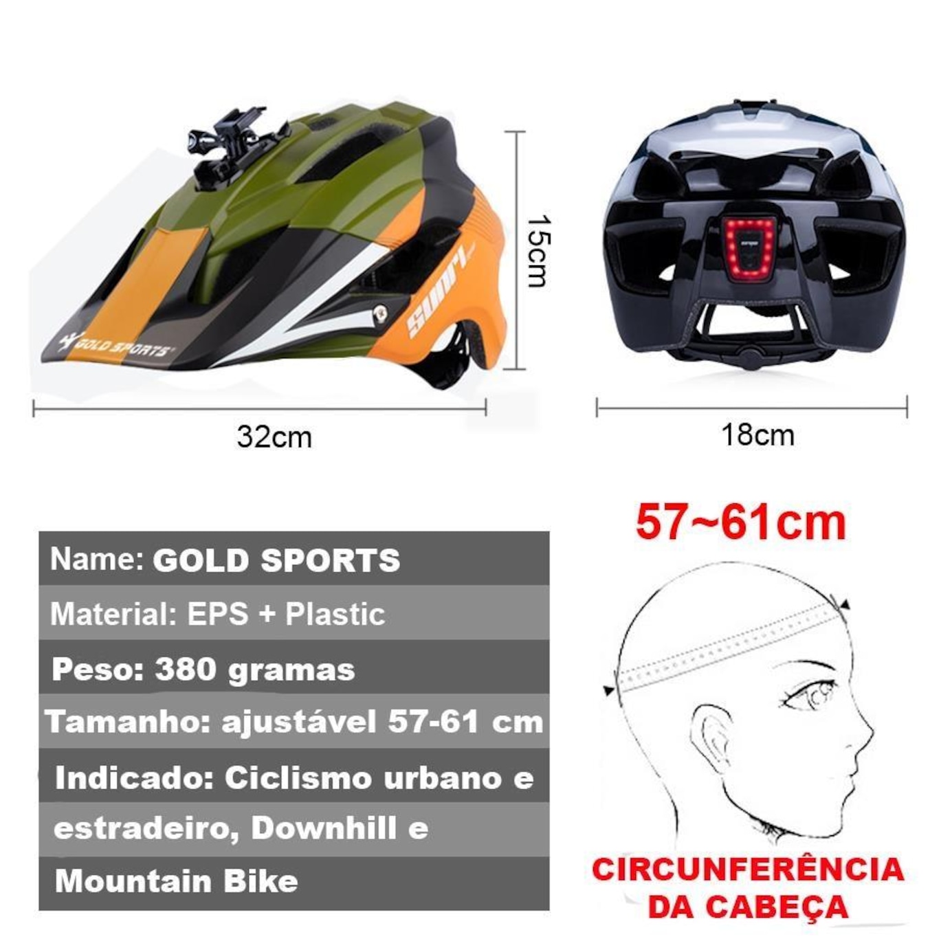 Capacete para Ciclismo Gold Sports Ultra Light - Adulto - Foto 5