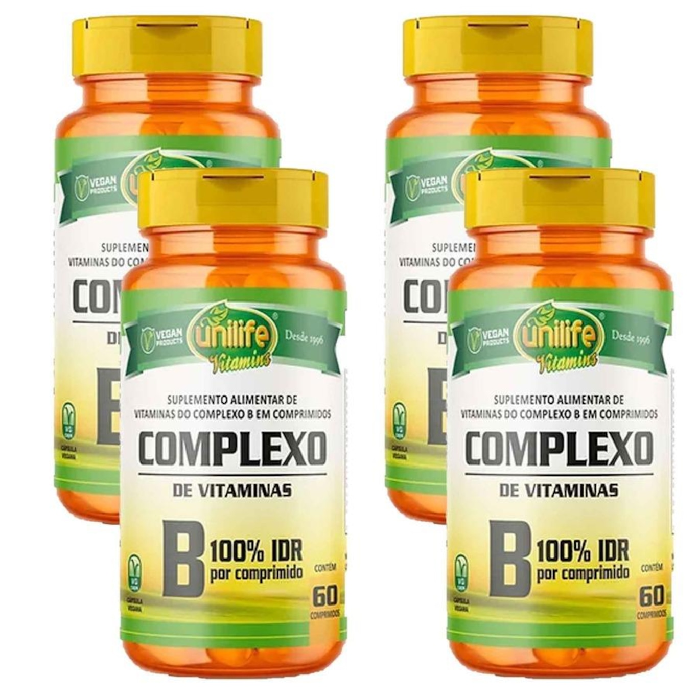 Kit 4x Vitamina Complexo B Unilife Vegana 500 mg 240 comprimidos - Foto 1