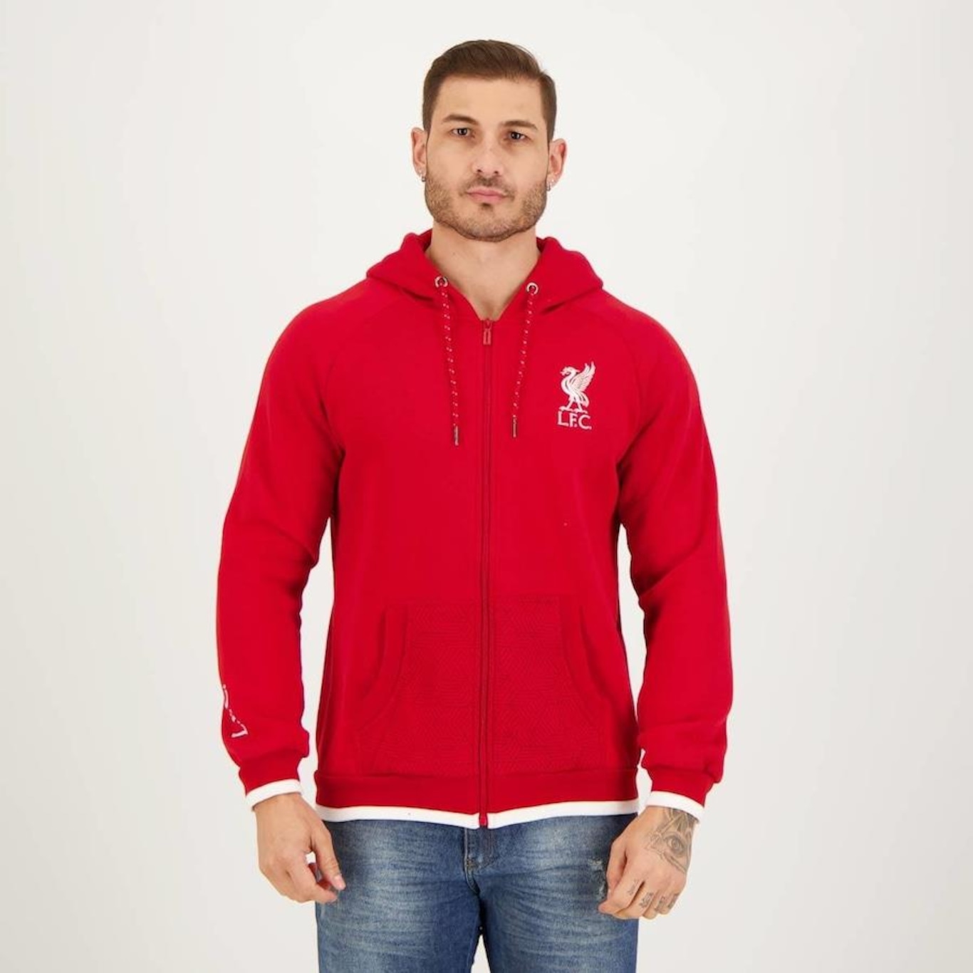 Jaqueta de Moletom com Capuz Liverpool Print Futfanatics - Masculina - Foto 1