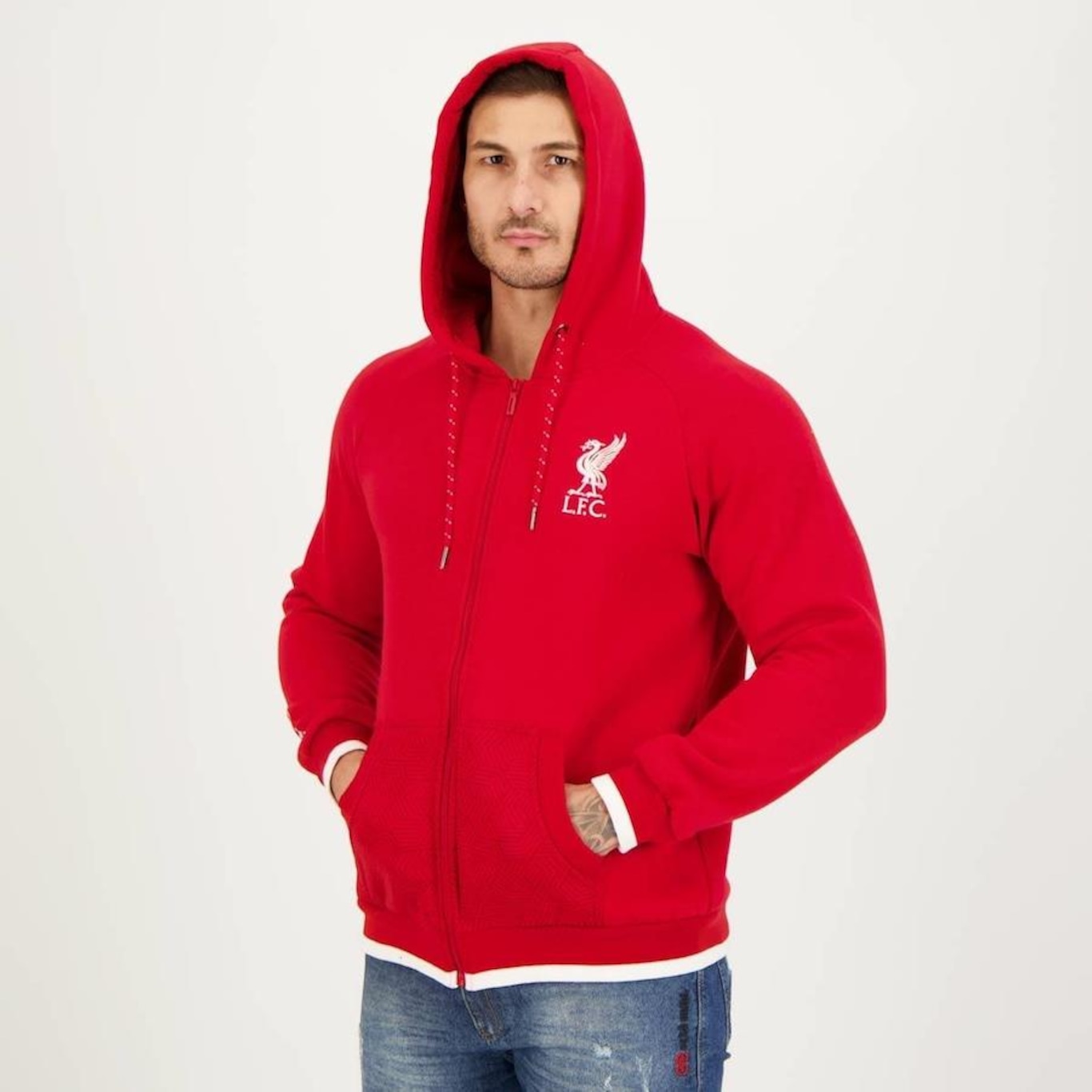 Jaqueta de Moletom com Capuz Liverpool Print Futfanatics - Masculina - Foto 2