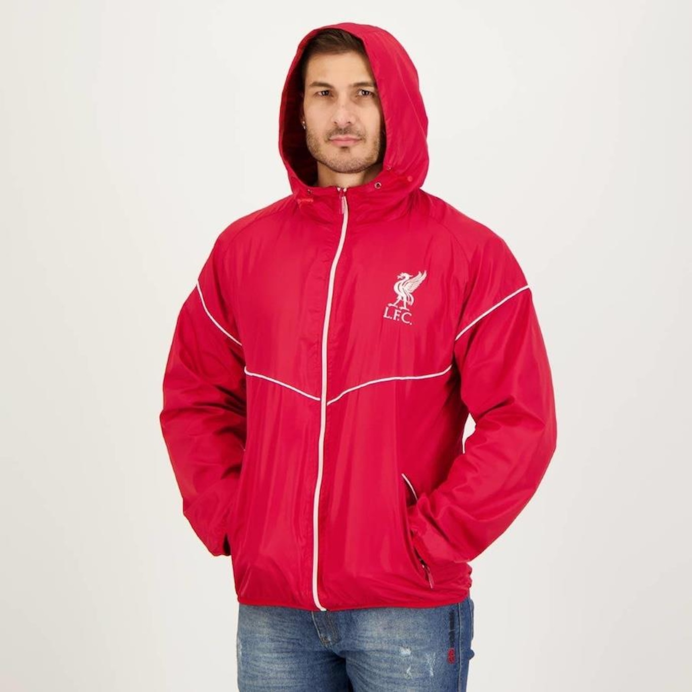 Jaqueta Corta Vento com Capuz Liverpool Futfanatics - Masculina - Foto 2